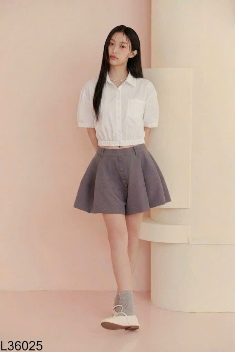 Áo sơ mi trắng crotop S.PEARL