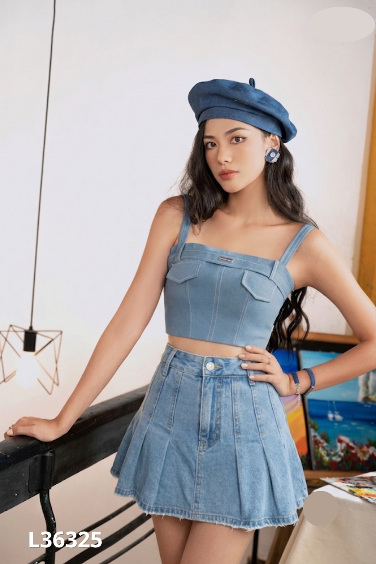 Chân váy CPS jeans xanh