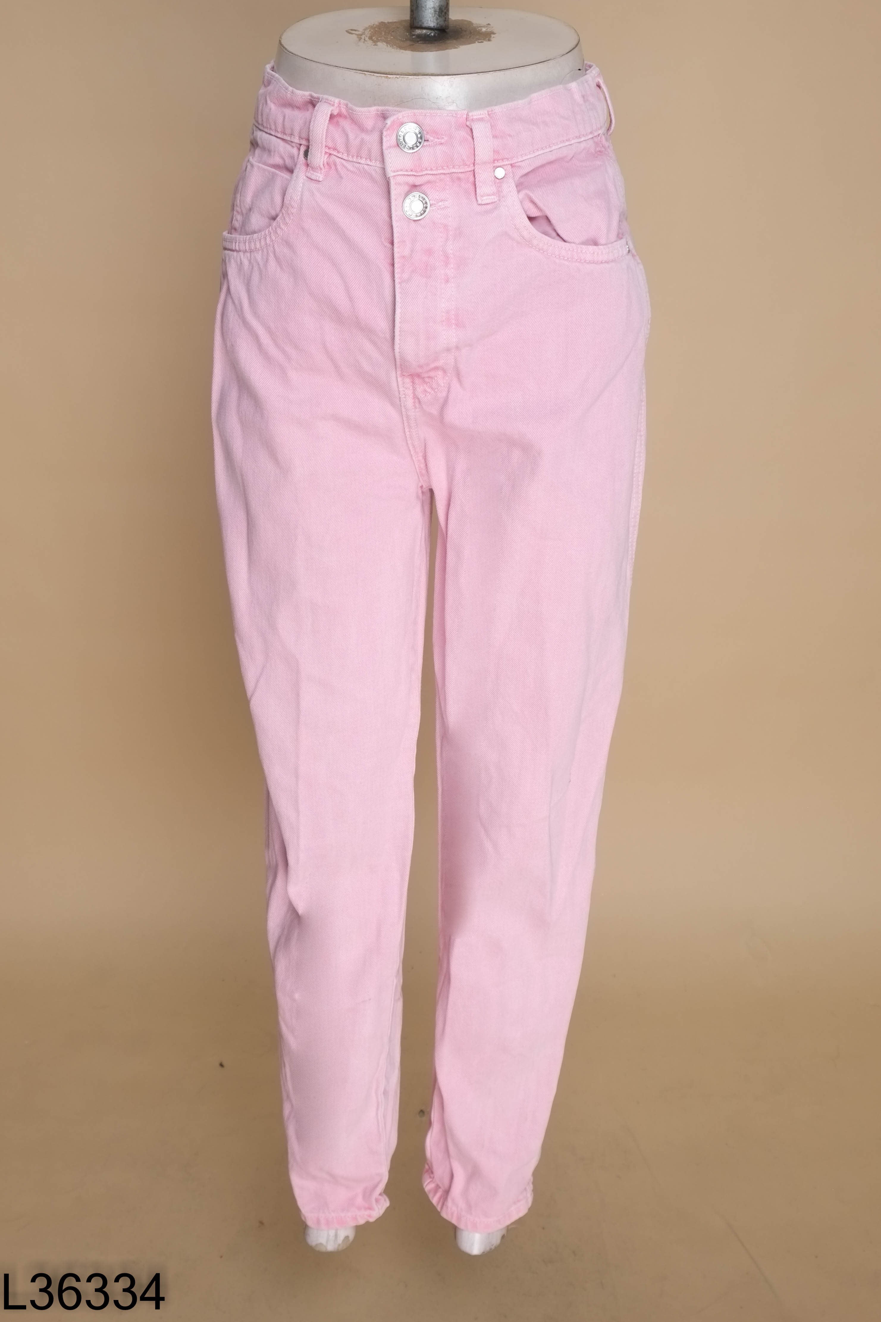 Quần jeans MANGO hồng baggy