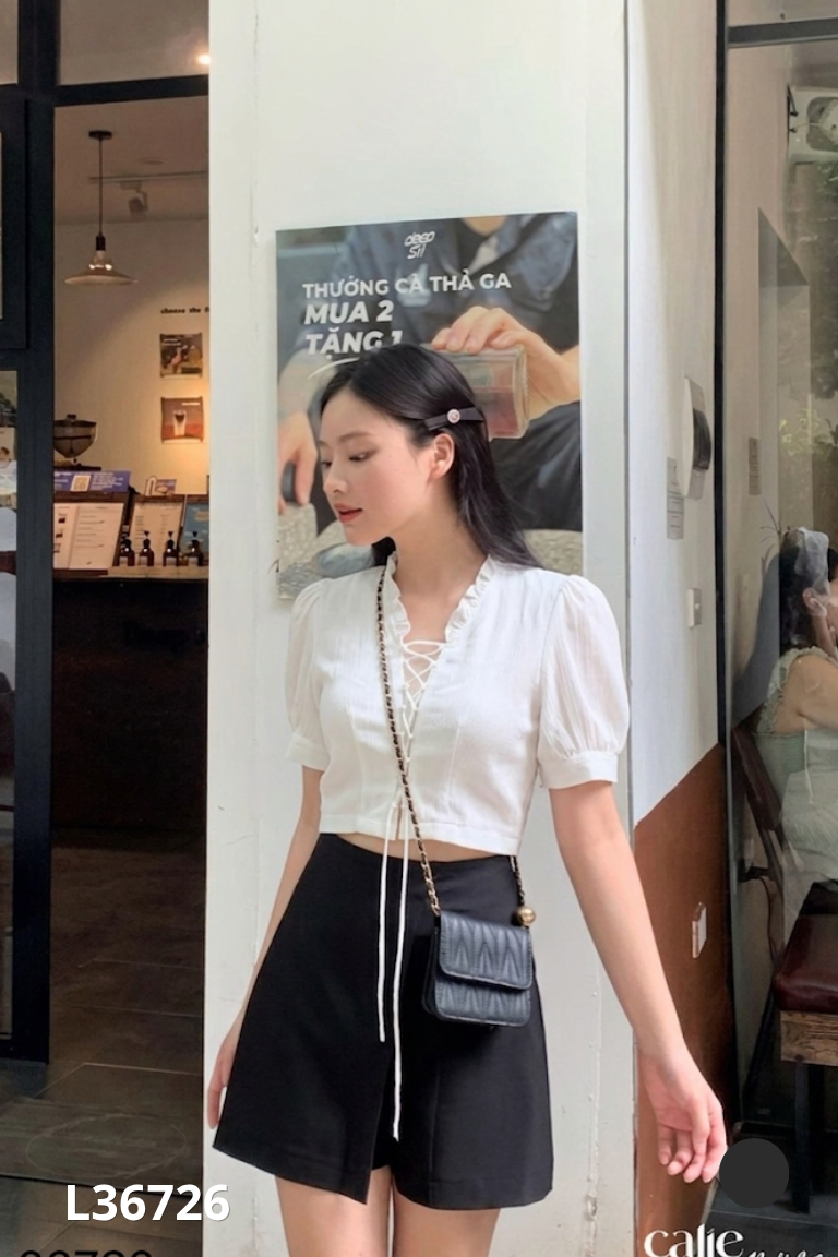 Áo trắng CALIE HOUSE đan dây