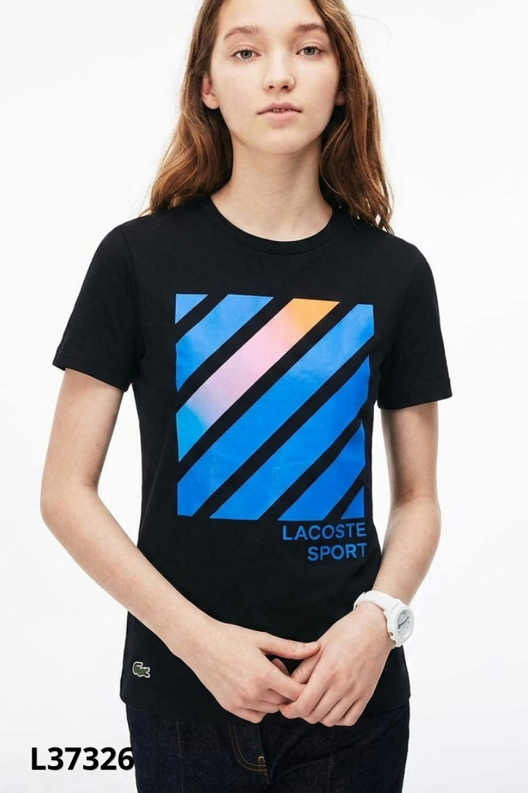 Áo đen LACOSTE in hình (xuất)