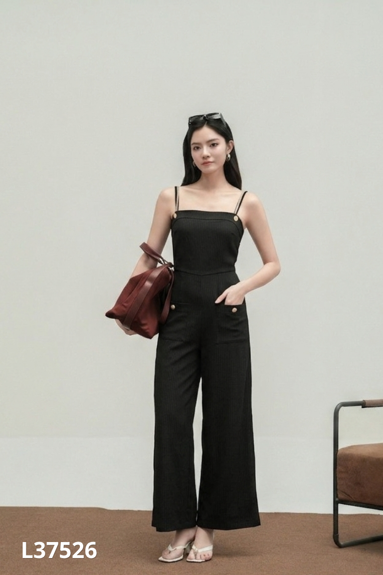 Jumpsuits quần đen 2 dây đính ngọc