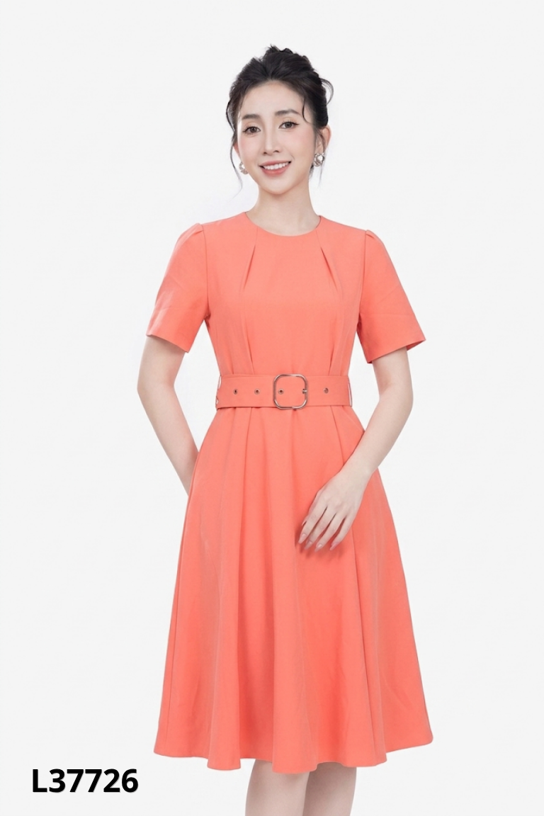 Váy TNK cam hồng kèm đai