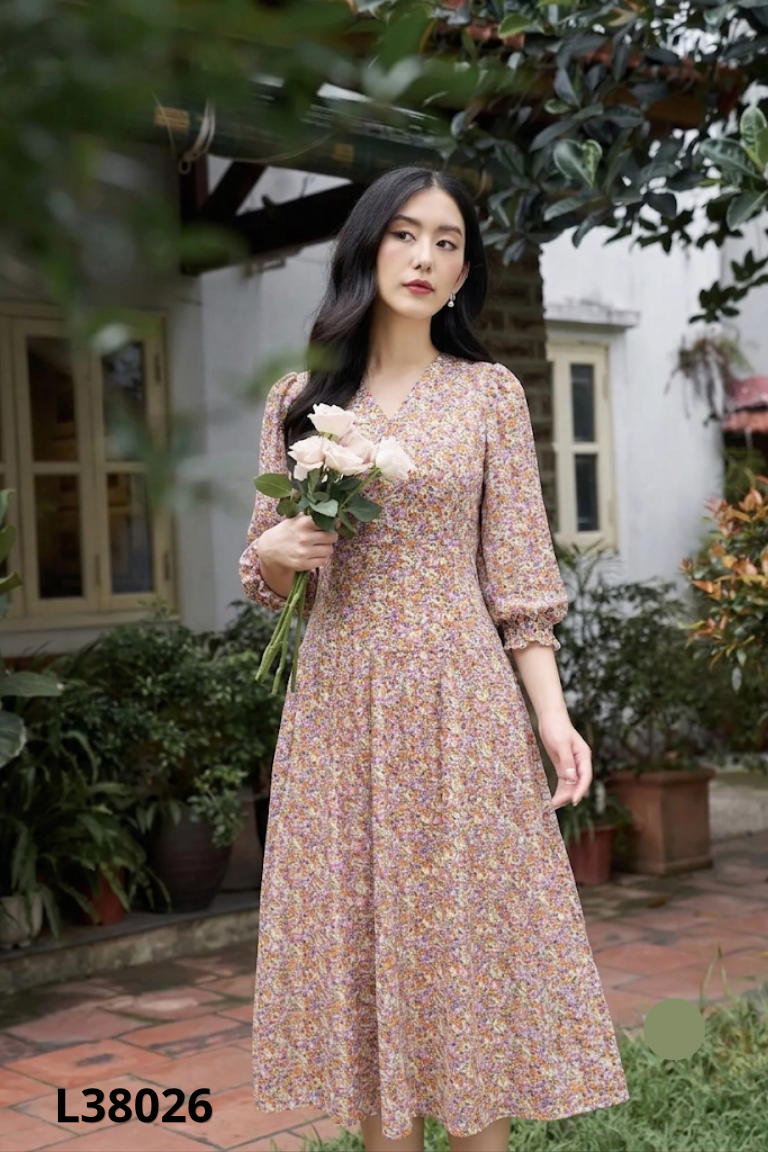 Váy tím hoa nhí phối CUNNIE STORE