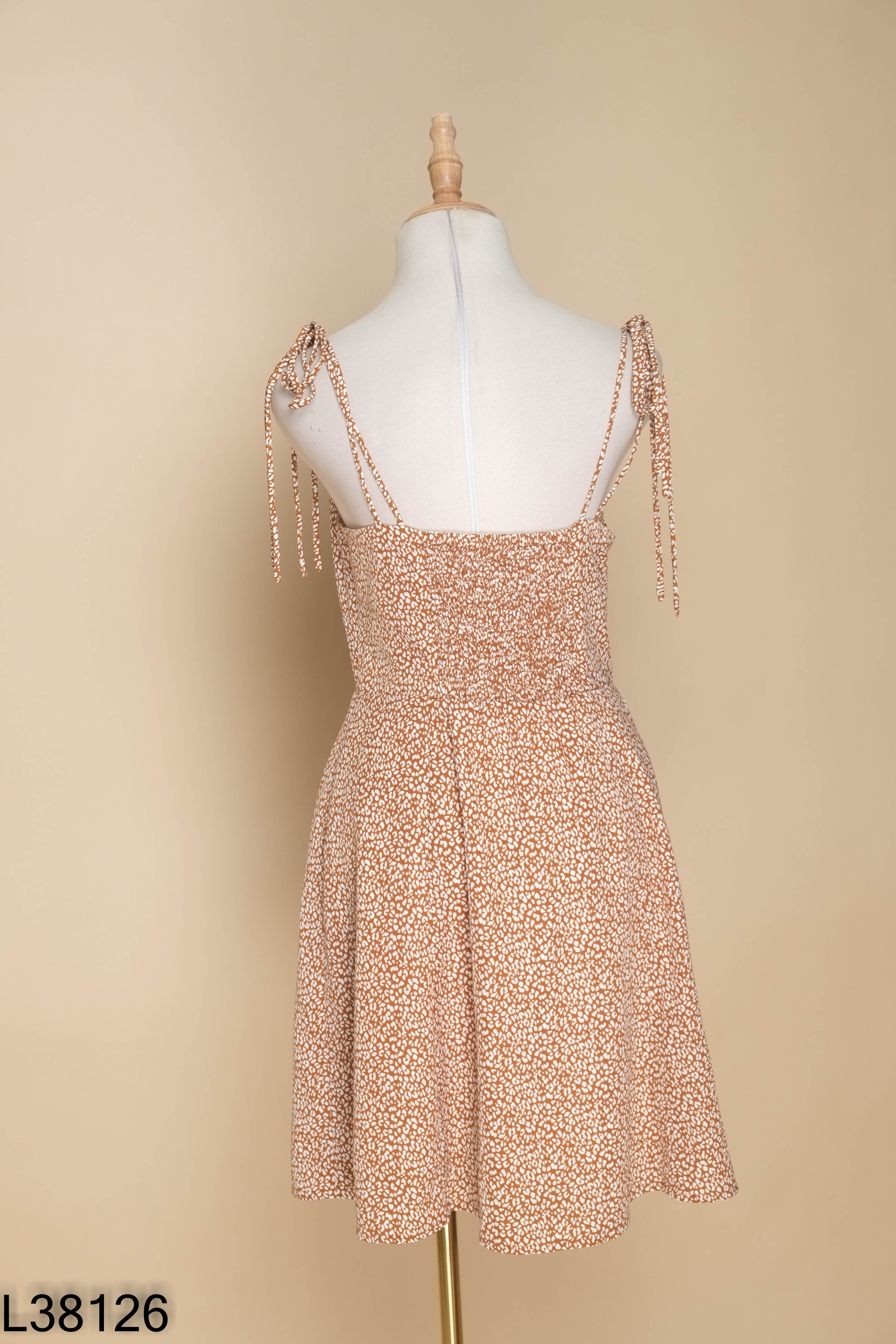 Váy ADORE DRESS nâu họa tiết trắng