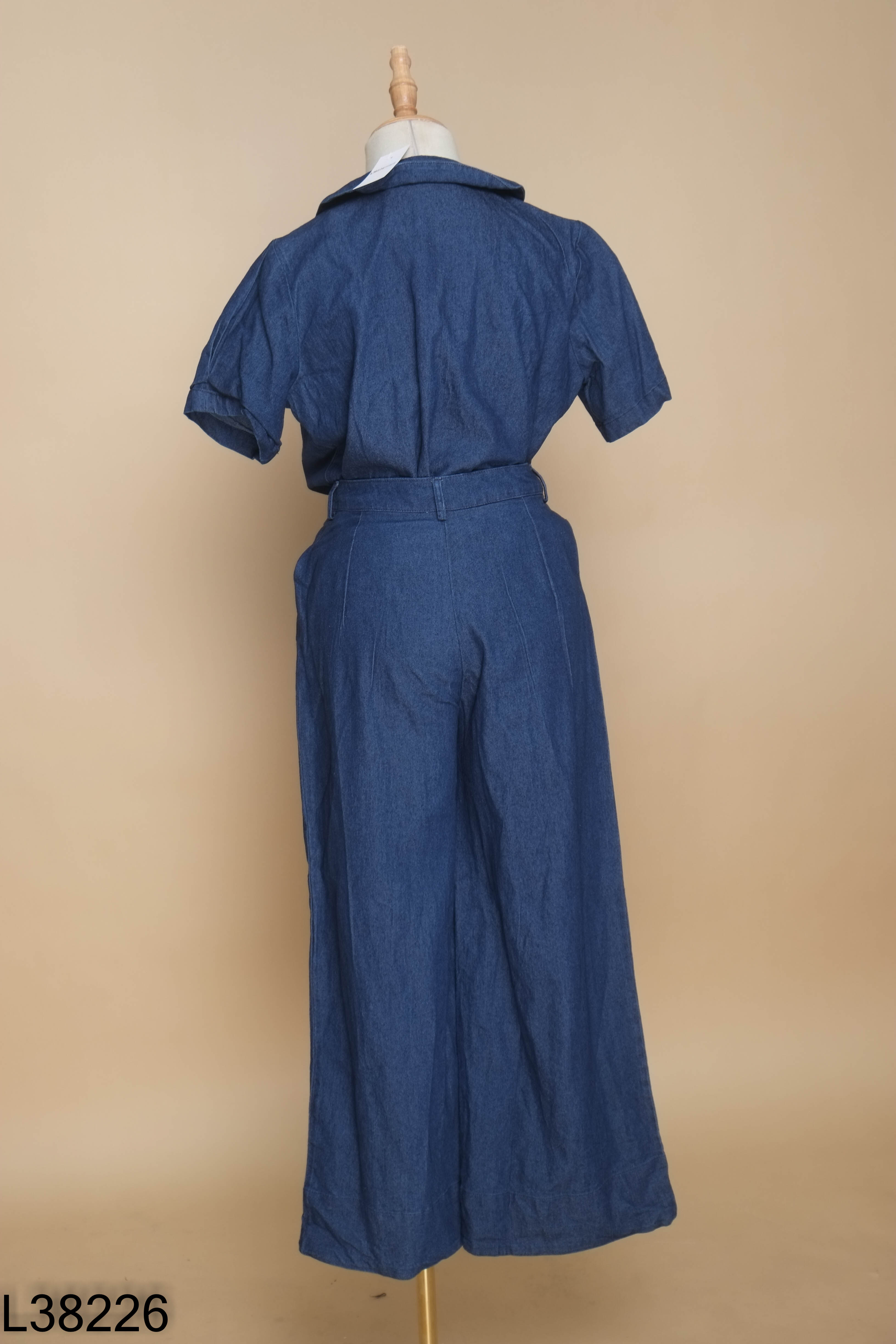 Sey Áo jeans xanh LUST cổ sen + quần dài