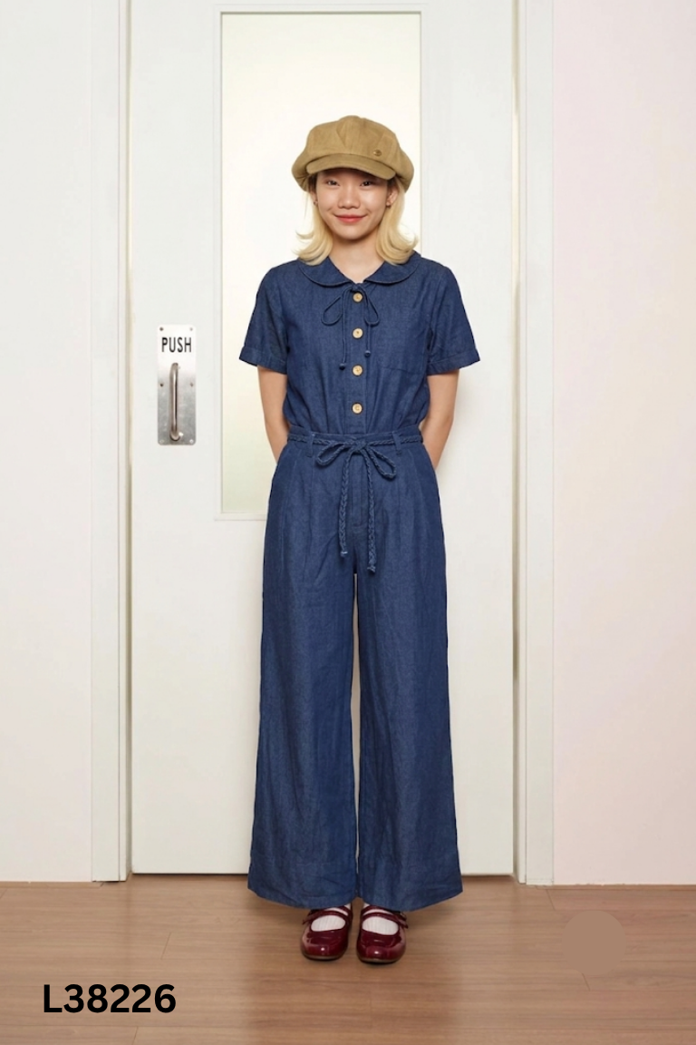 Sey Áo jeans xanh LUST cổ sen + quần dài