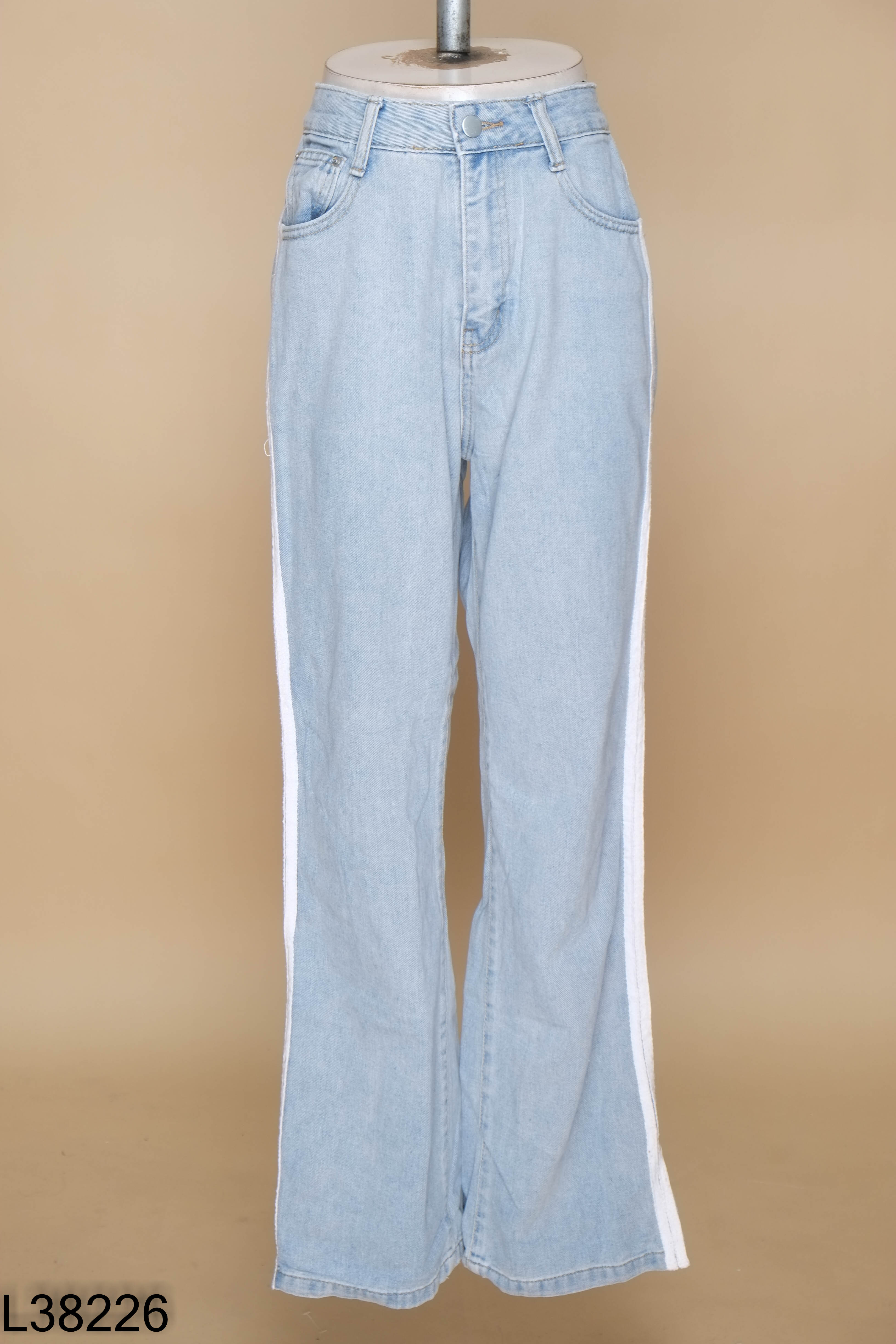 Quần jeans xanh KAYLIN sọc trắng