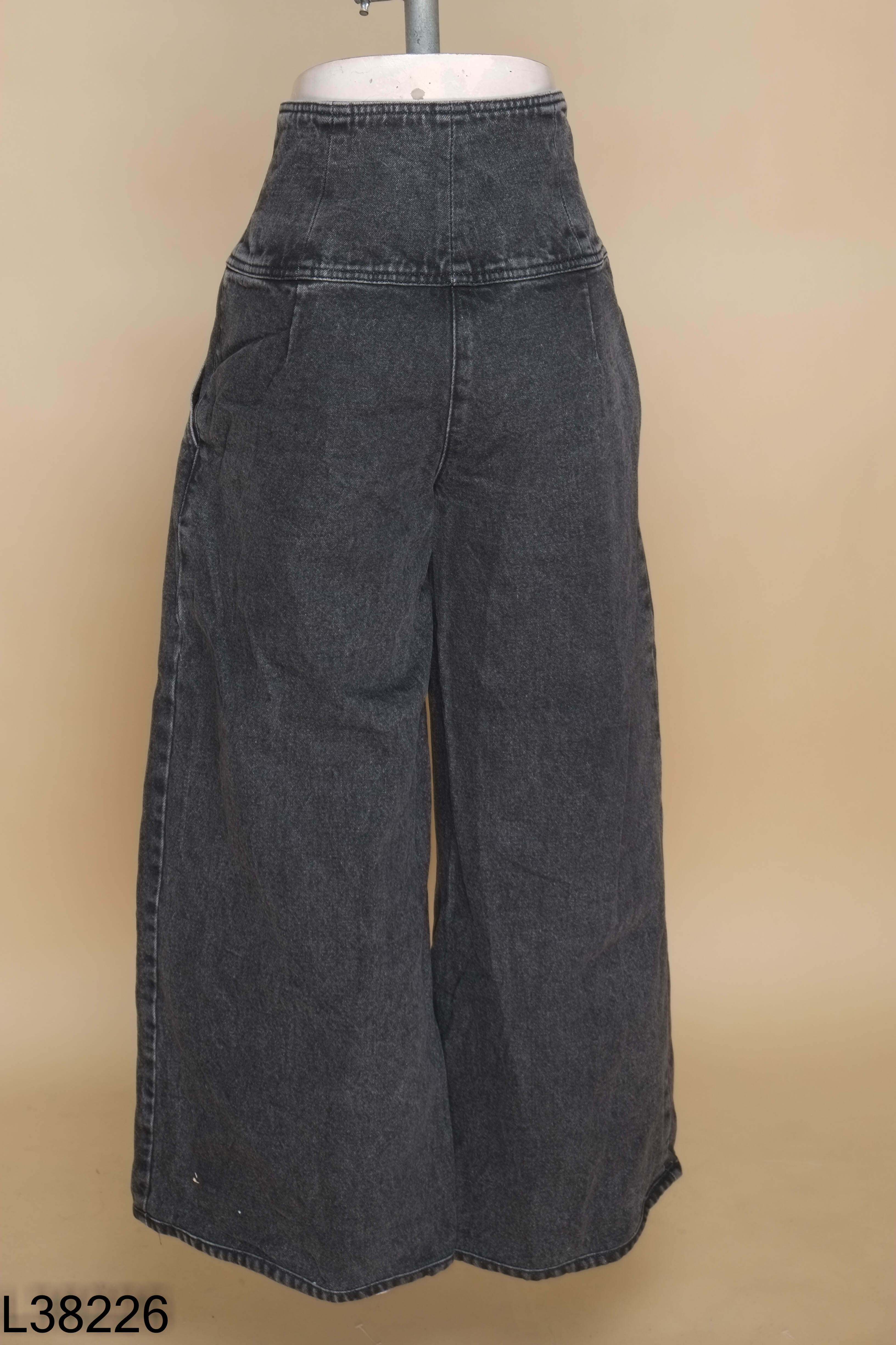 Quần jeans xám DEXUS ống rộng 5 cúc