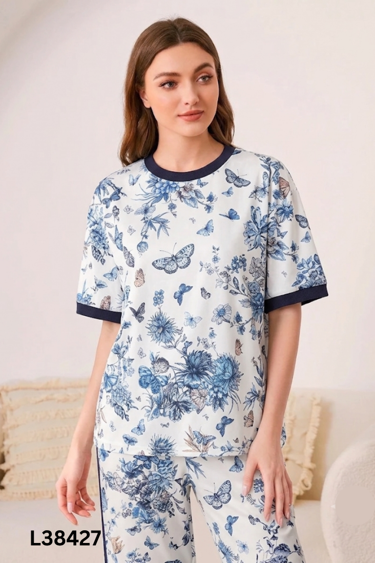 Set BE-KYHO trắng họa tiết áo + quần