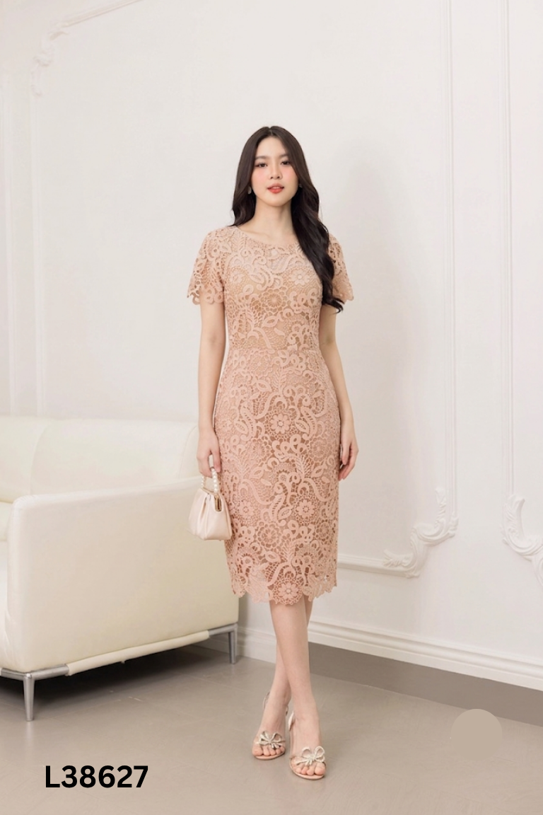 Váy ren be nâu HUONG BOUTIQUE