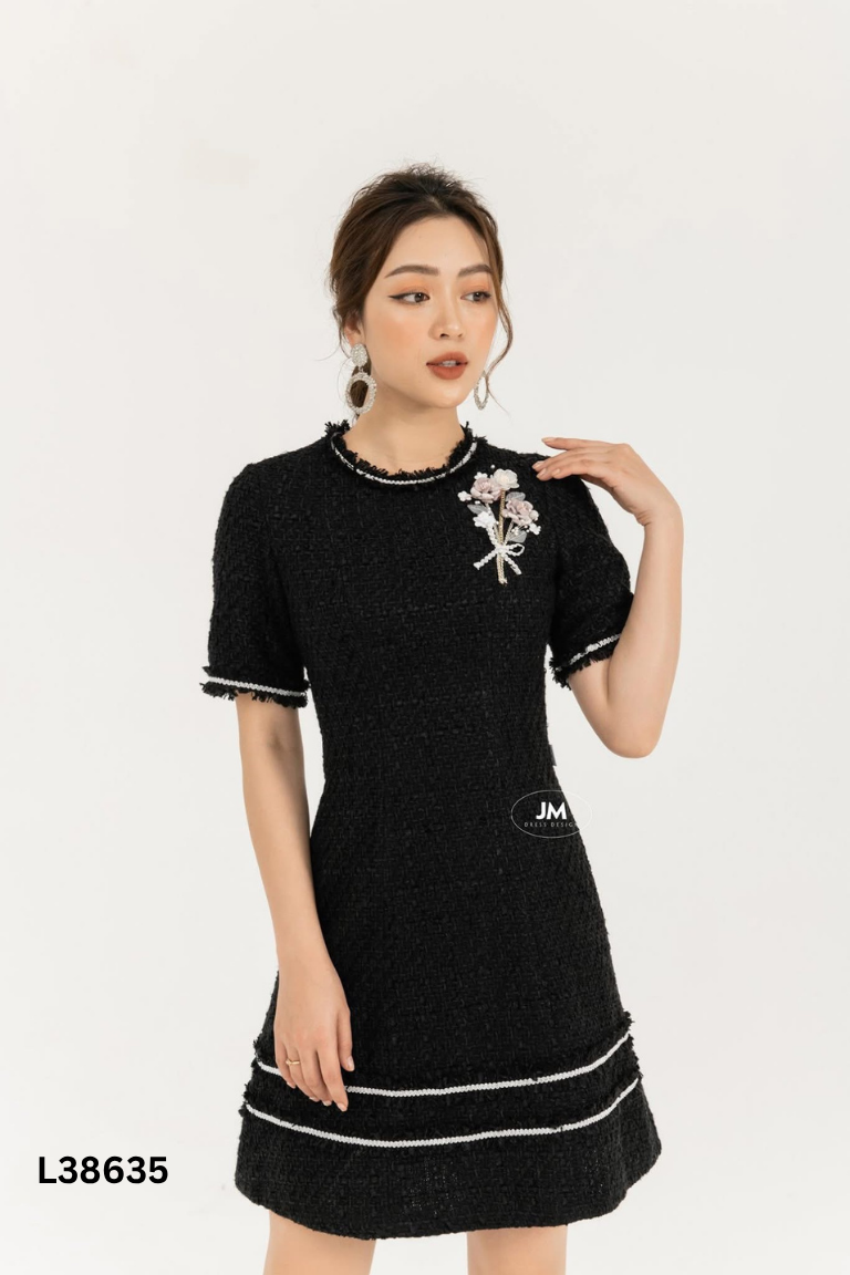 Váy dạ đen JM DRESS DESIGN đính hoa