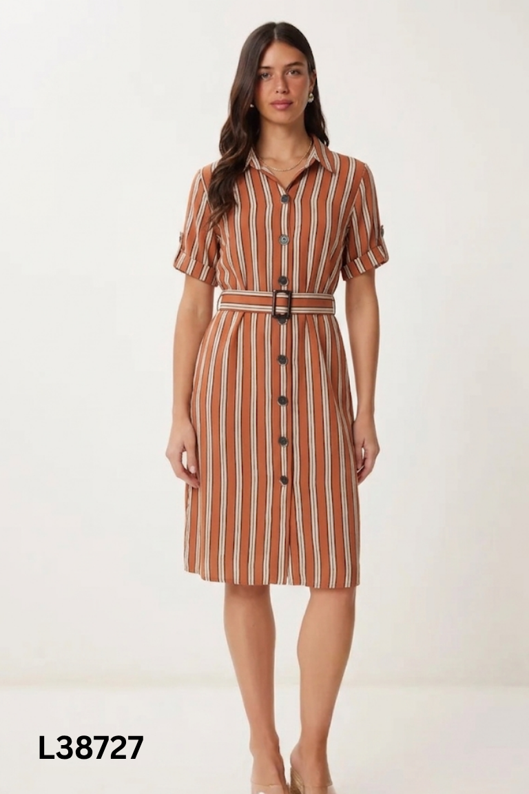 Váy nâu suông kẻ RIVER ISLAND