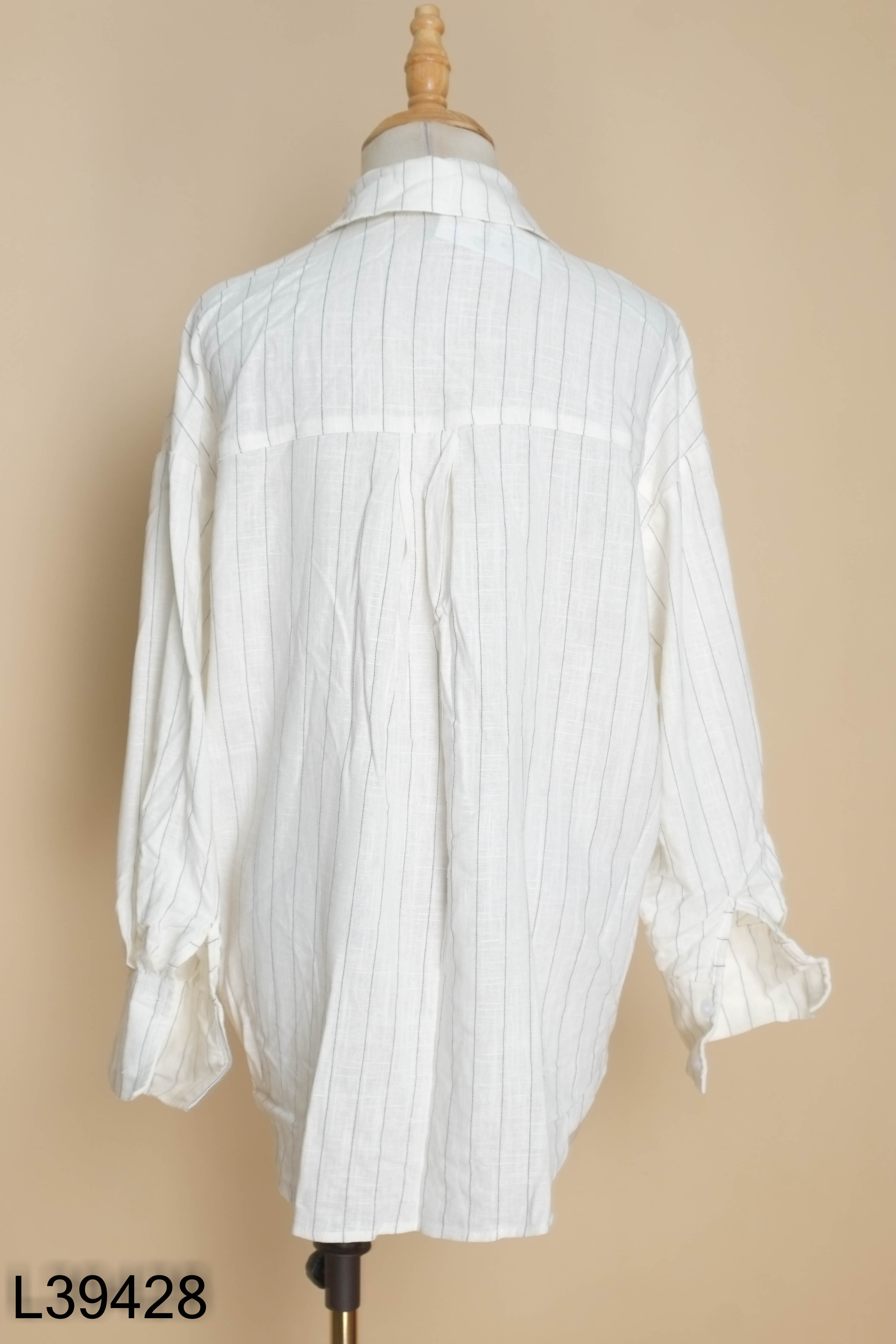 Áo EMBYEN linen be sọc đen