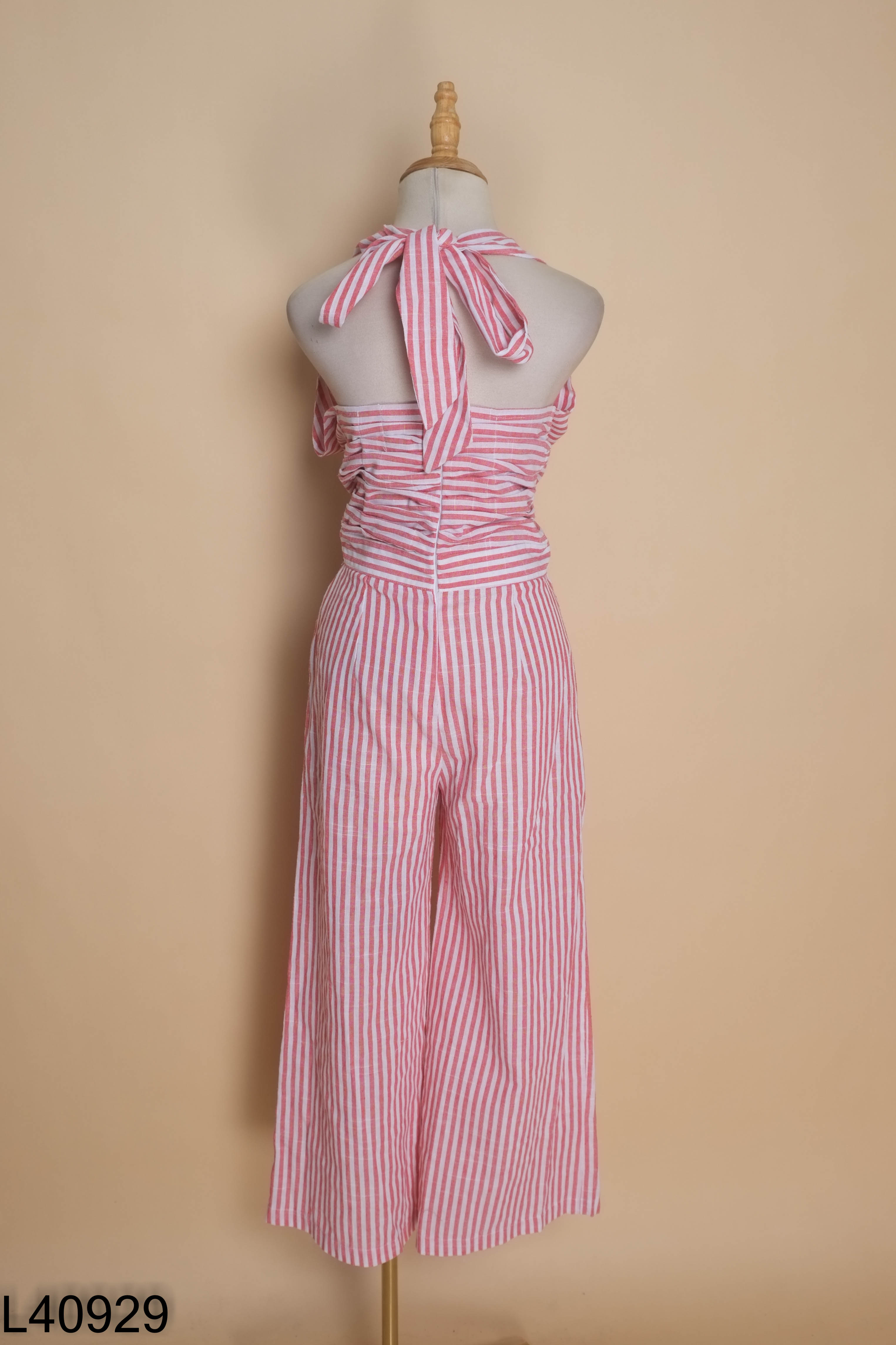 Jumpsuits linen MADDY HATES ROSE đỏ sọc trắng