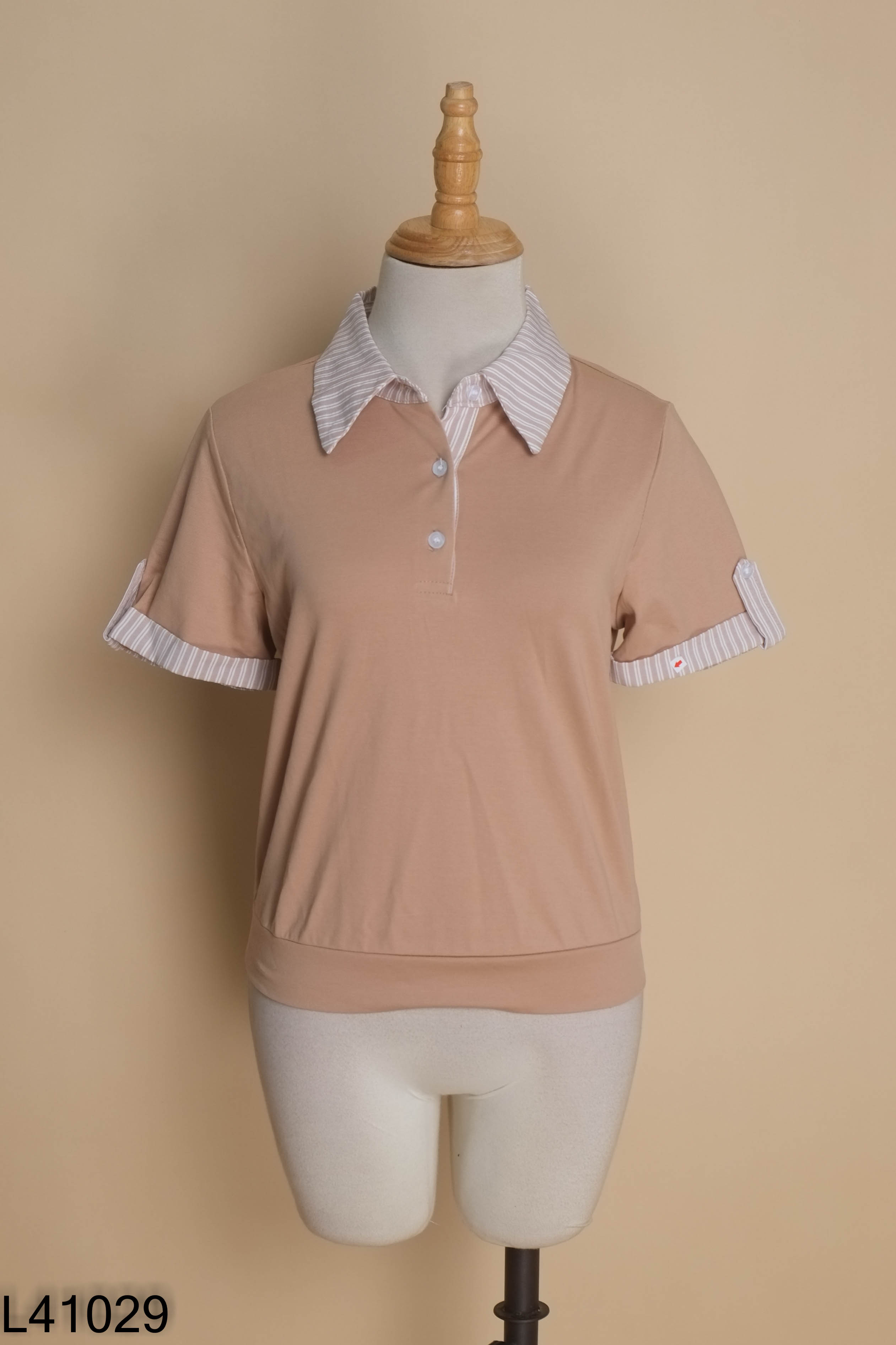 NEWTAG Áo polo be CARDINA cổ kẻ