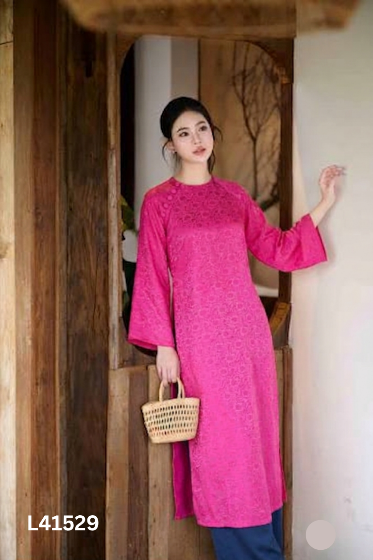 Set áo dài hồng+quần xanh