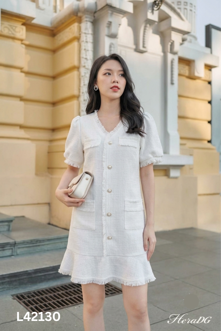 NEWTAG váy trắng dáng dài
