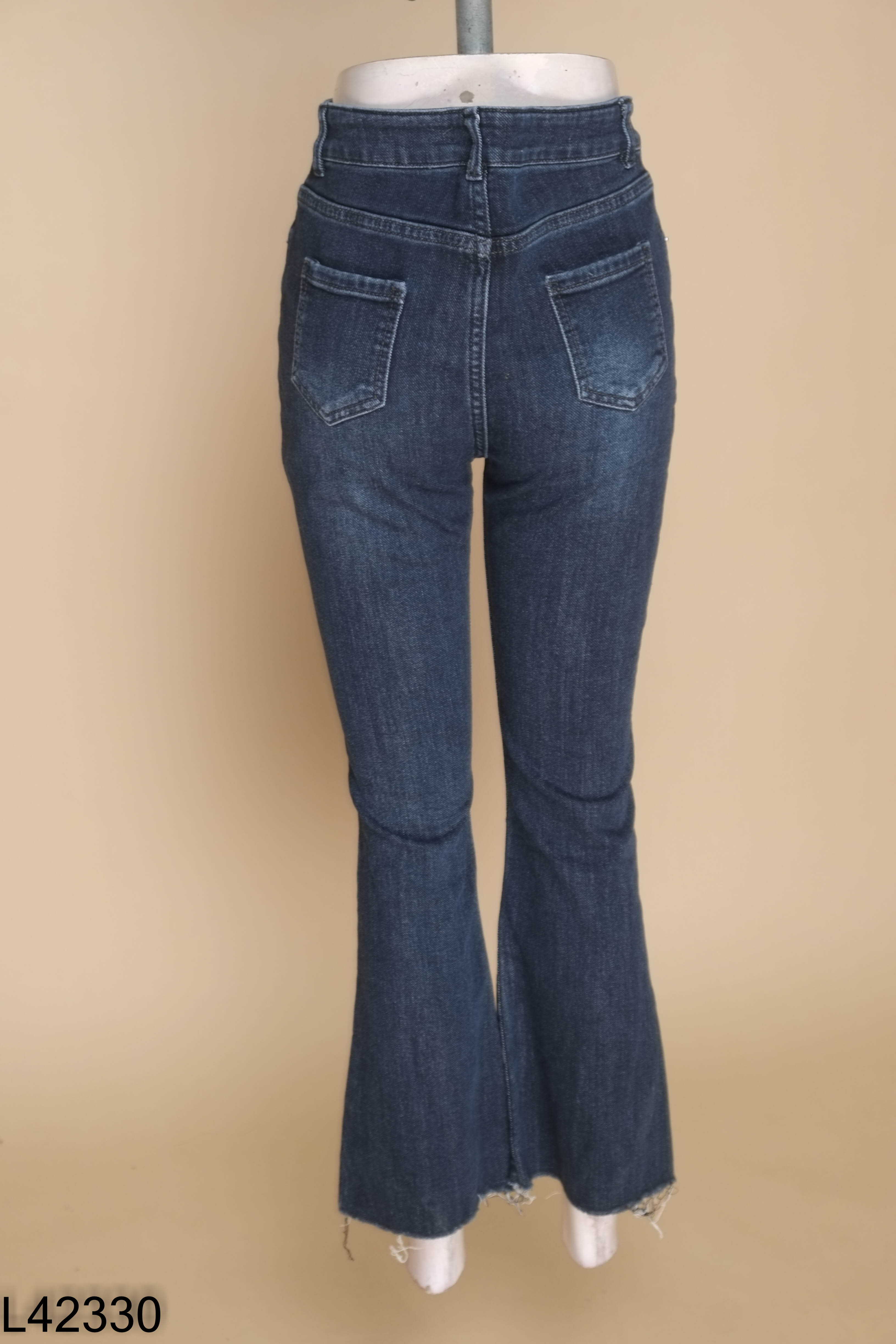 Quần MEISY.STUDIO jeans xanh ống loe