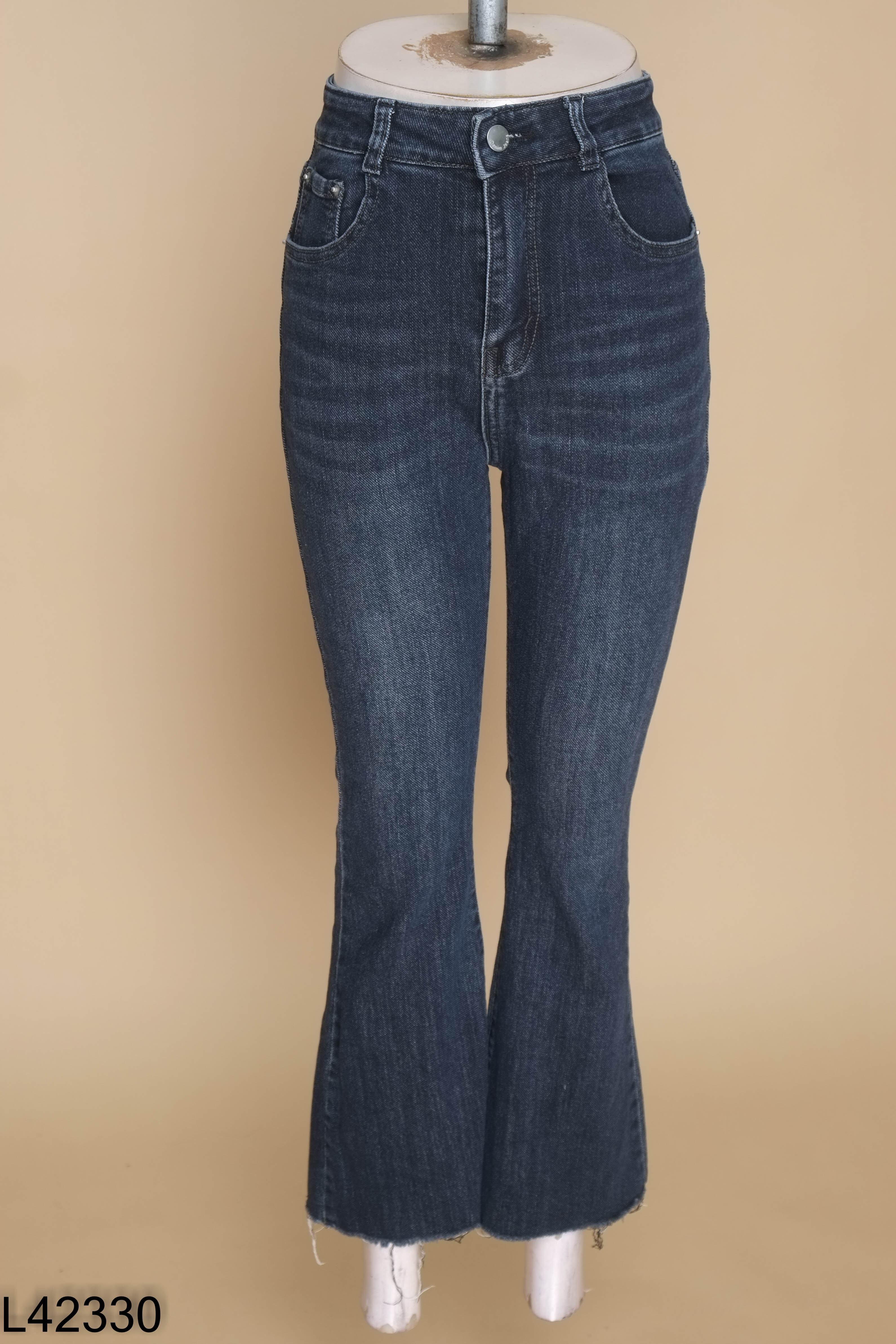 Quần MEISY.STUDIO jeans xanh ống loe