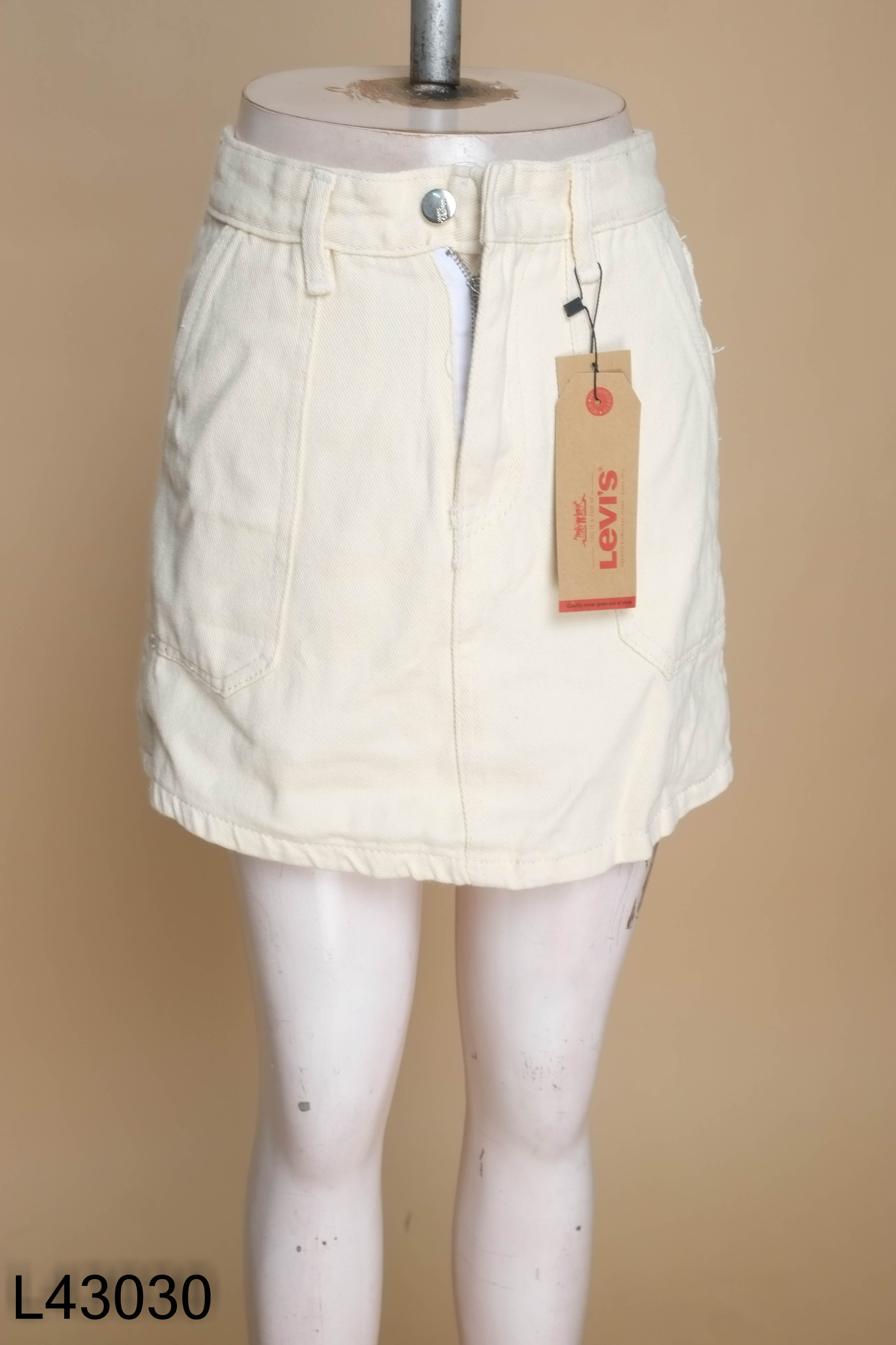 NEWTAG Quần giả váy jeans be