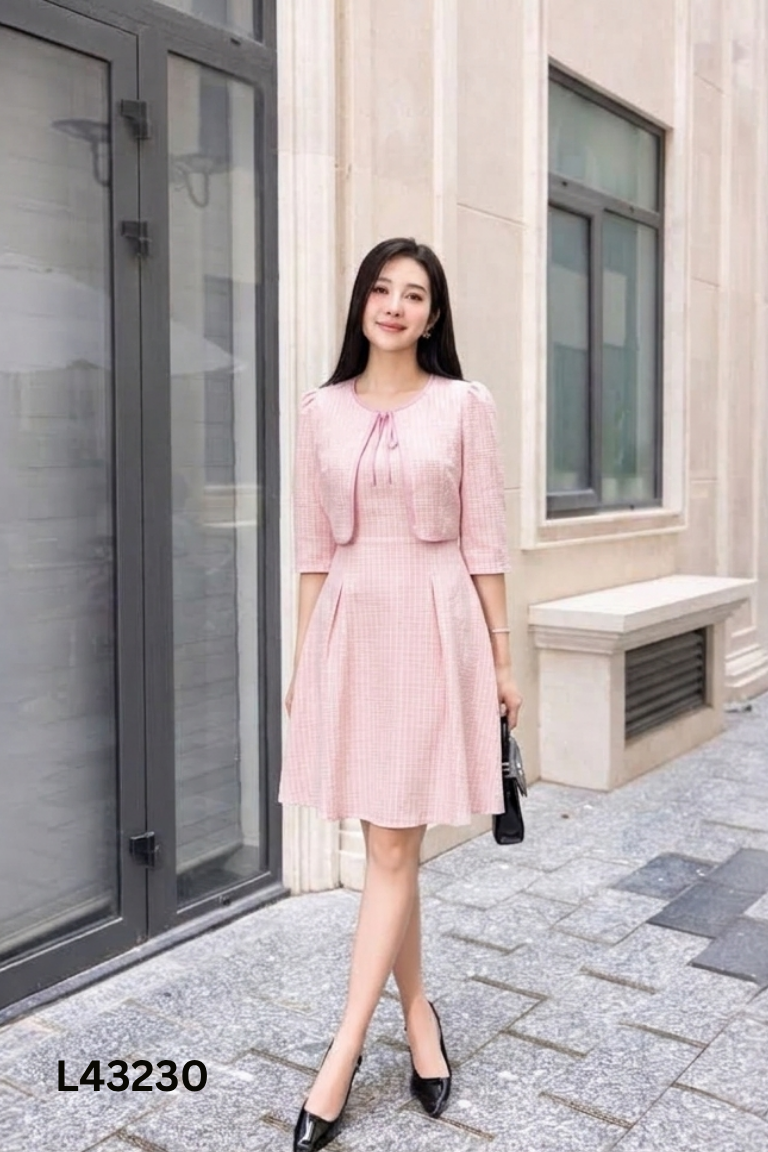 Váy CITI MODA hồng phối be