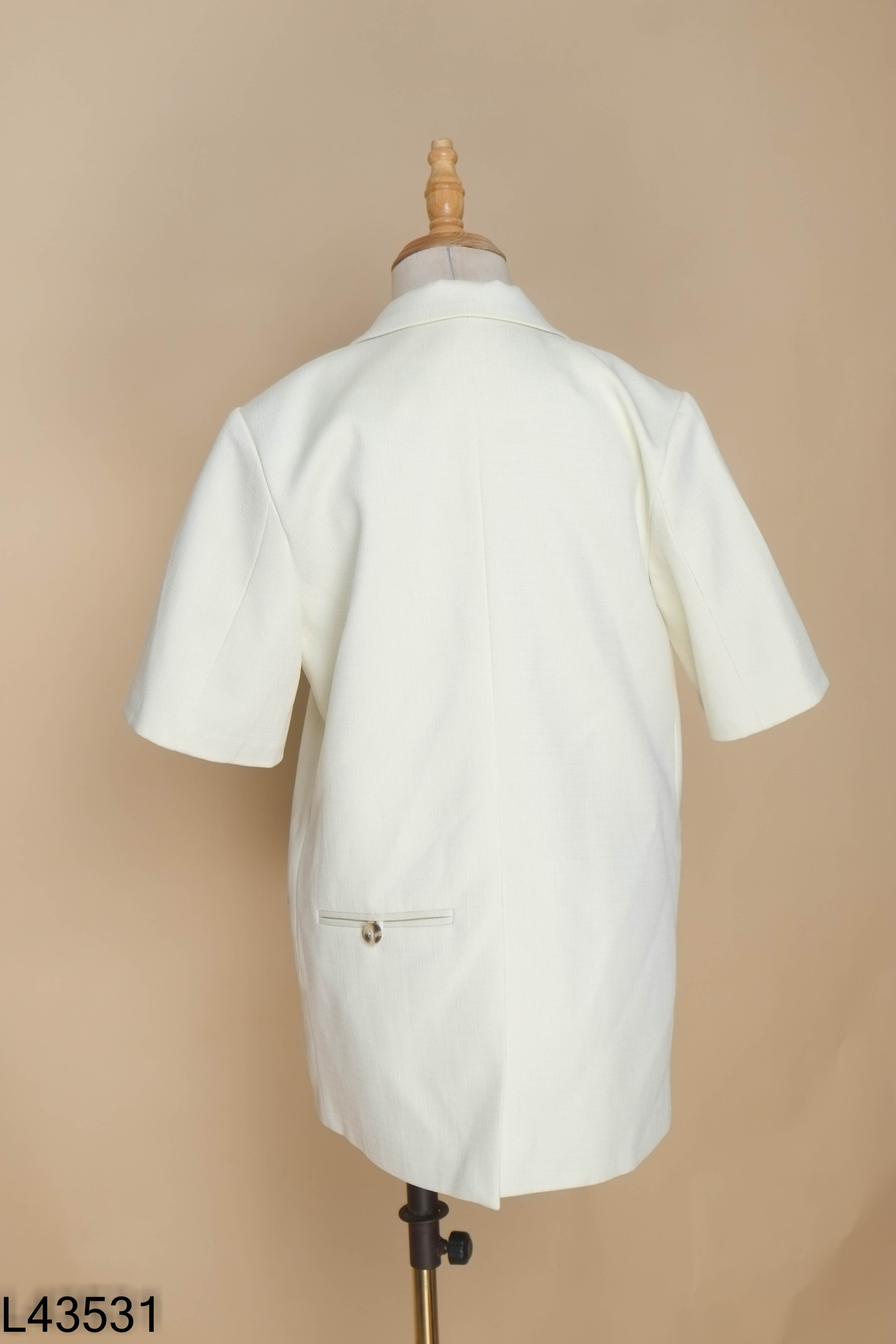 Áo blazer be xanh trơn