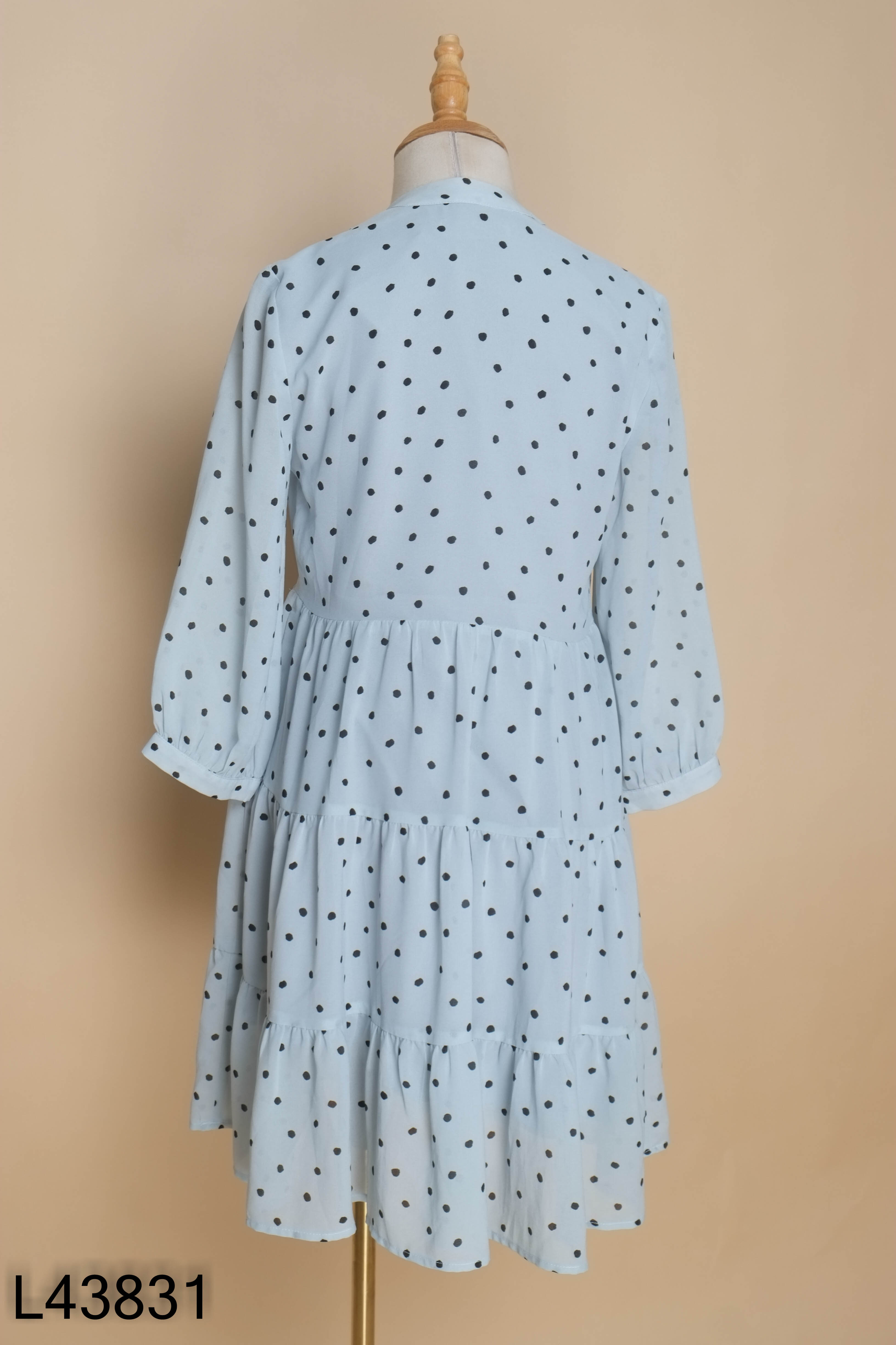 Váy xanh chấm bi ADORE DRESS dài tay