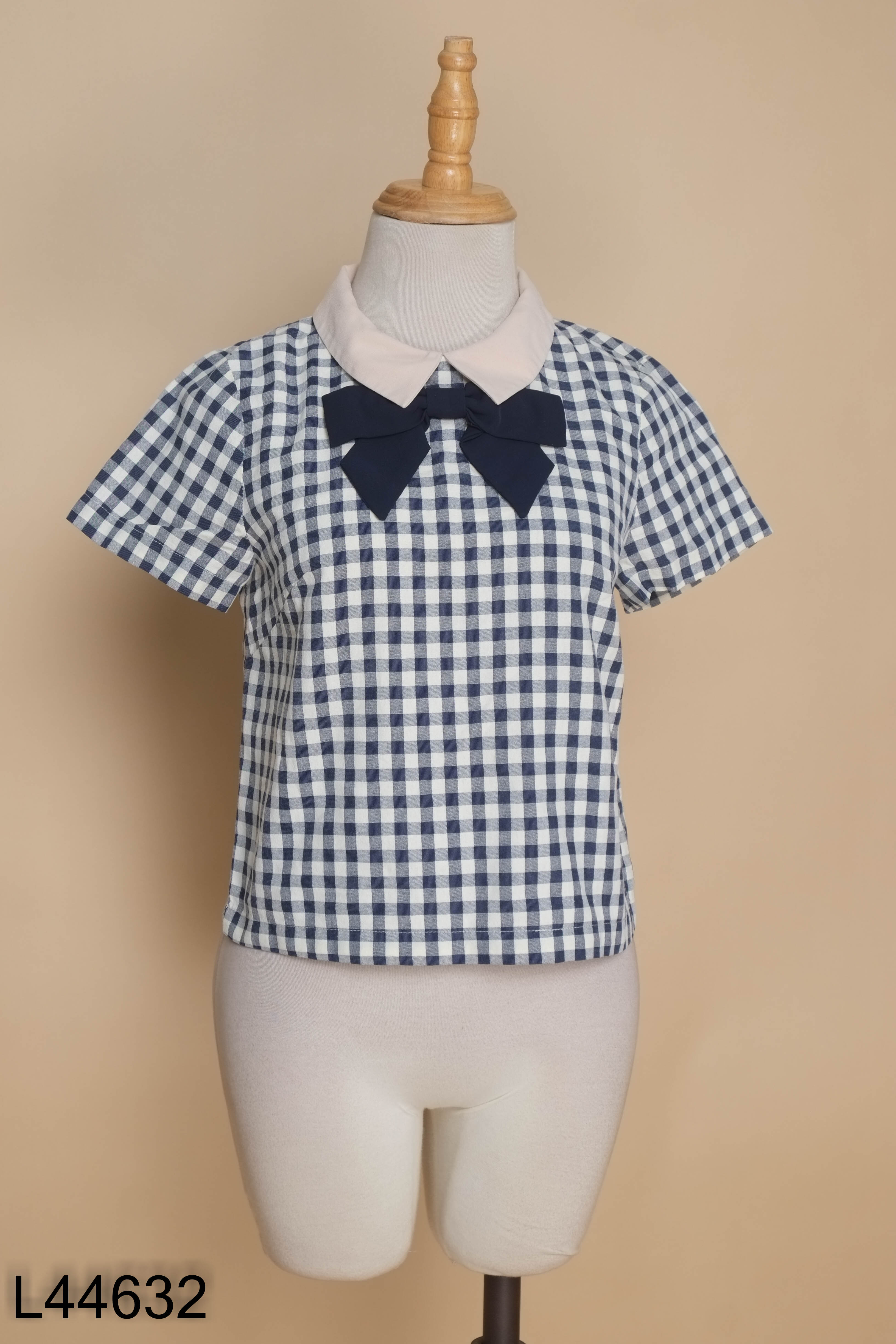 Áo xanh kẻ be ADORE DRESS phối nơ