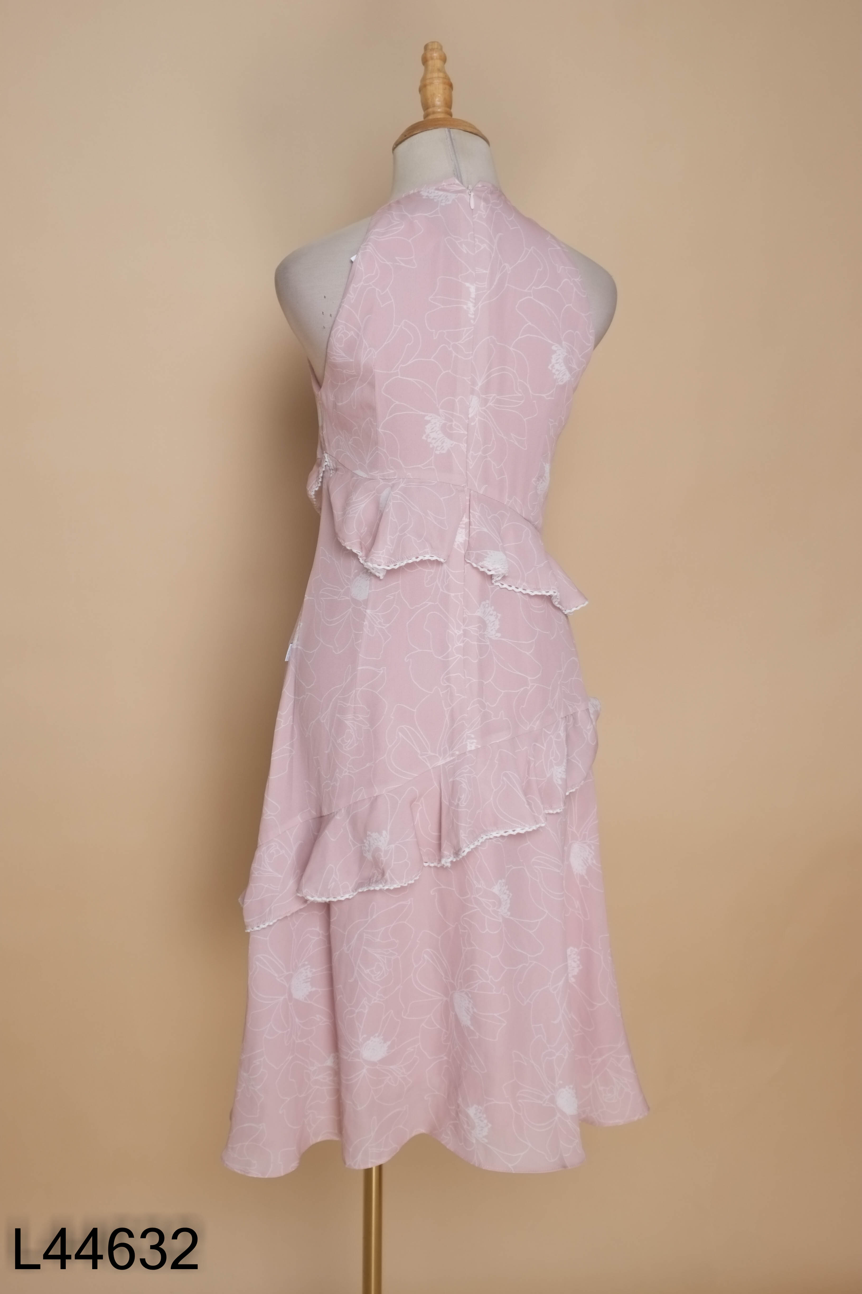 Váy hồng hoa D.CHIC bèo tầng