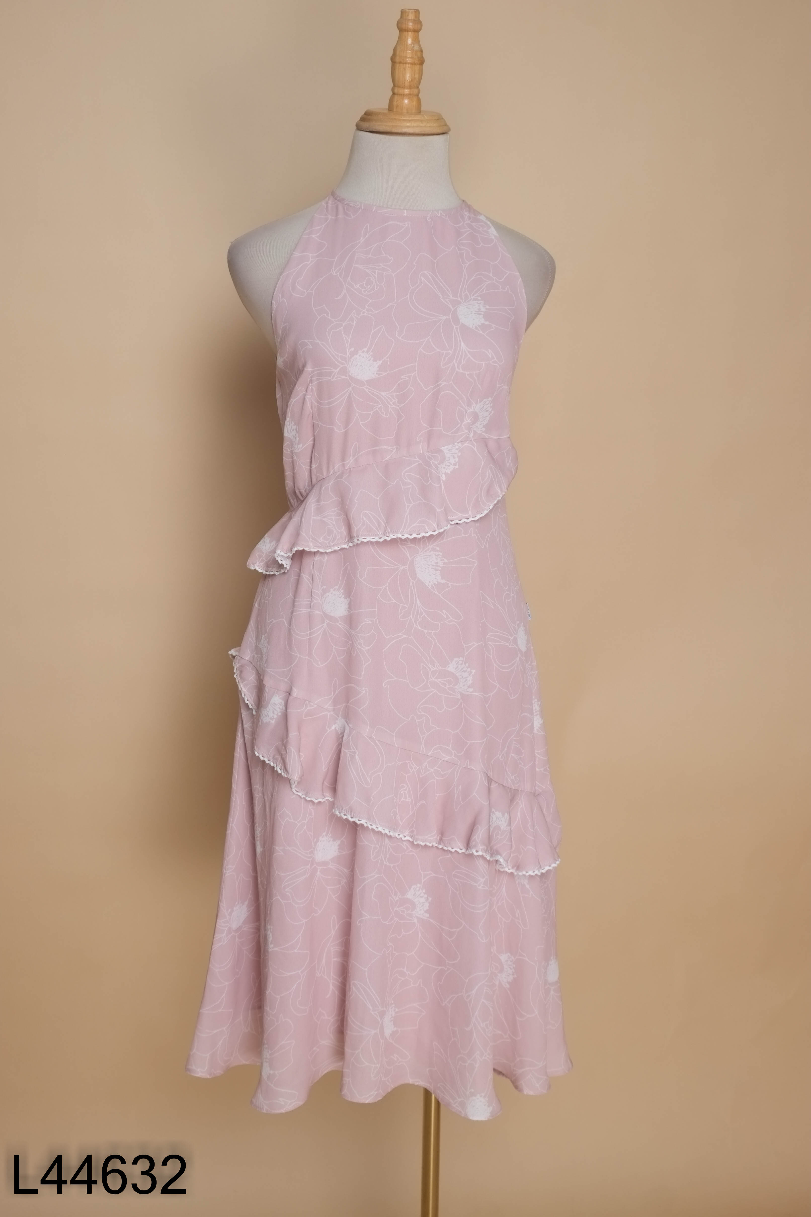Váy hồng hoa D.CHIC bèo tầng