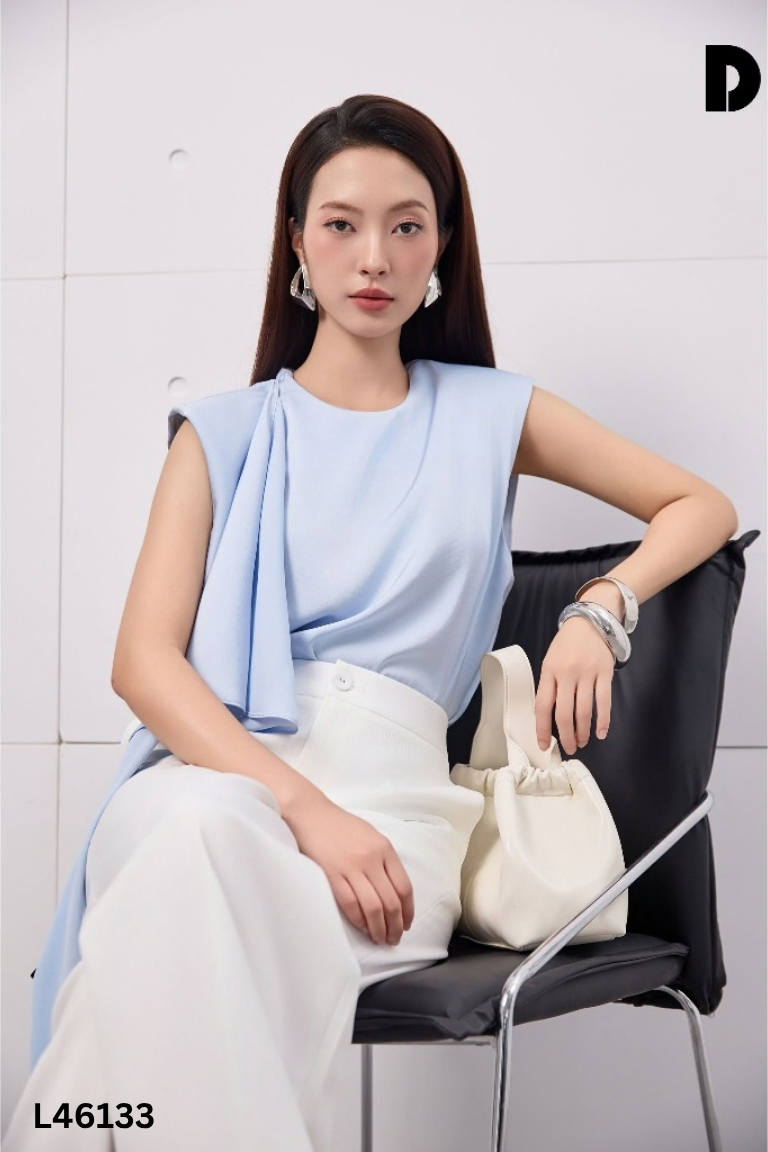 Áo lụa xanh DMC sát nách