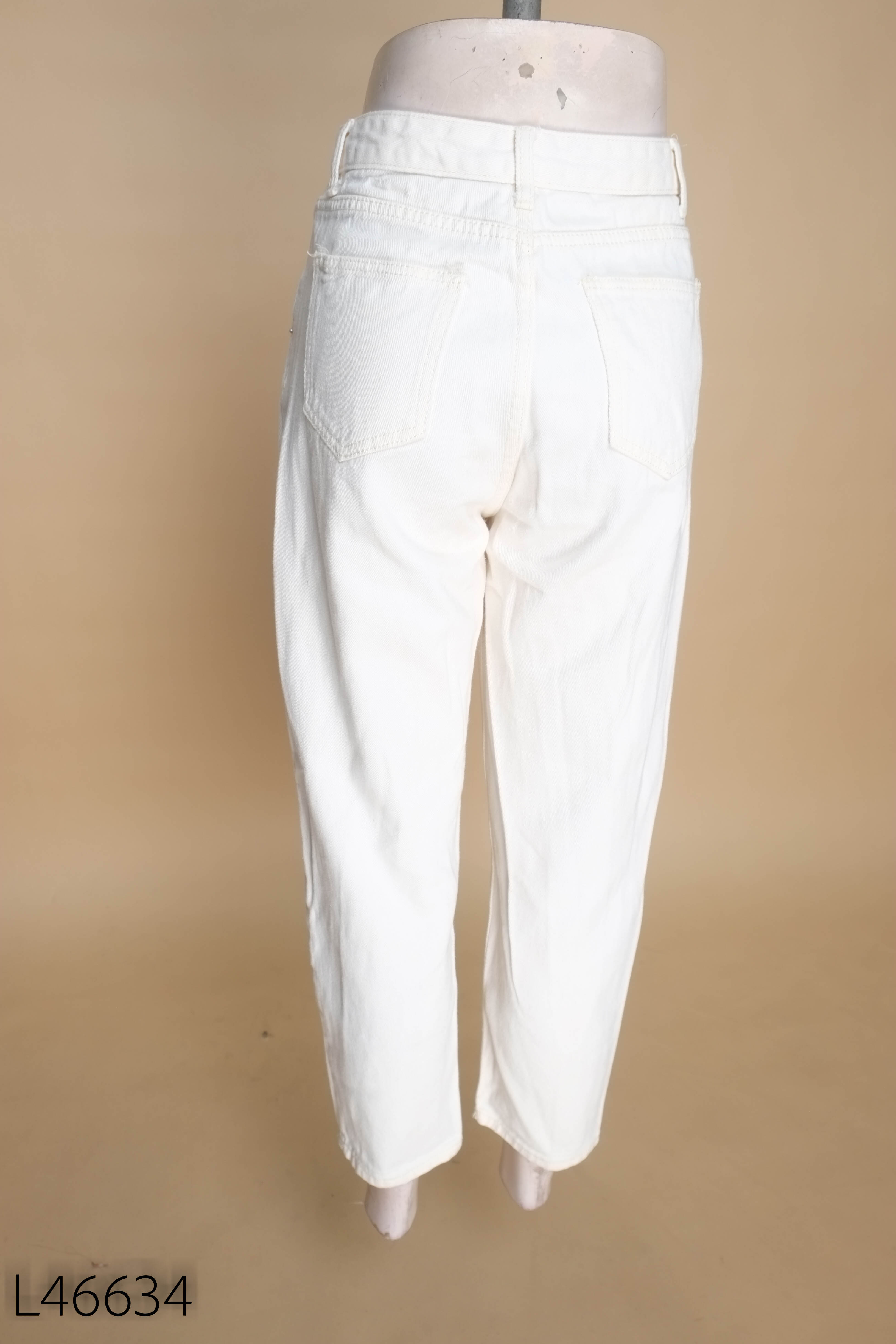 Quần baggy jean be trơn