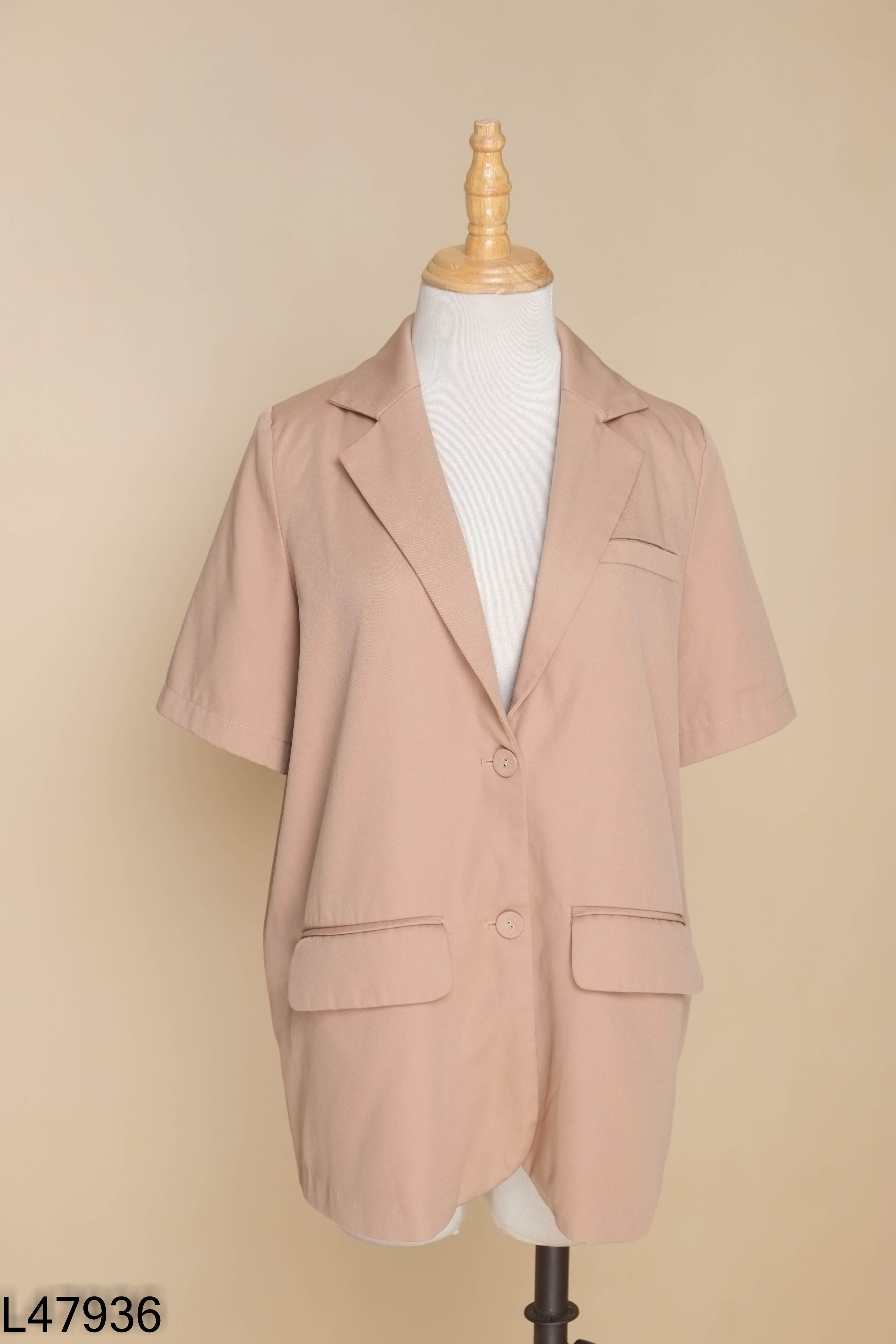 Áo blazer nâu CALIE ngắn tay