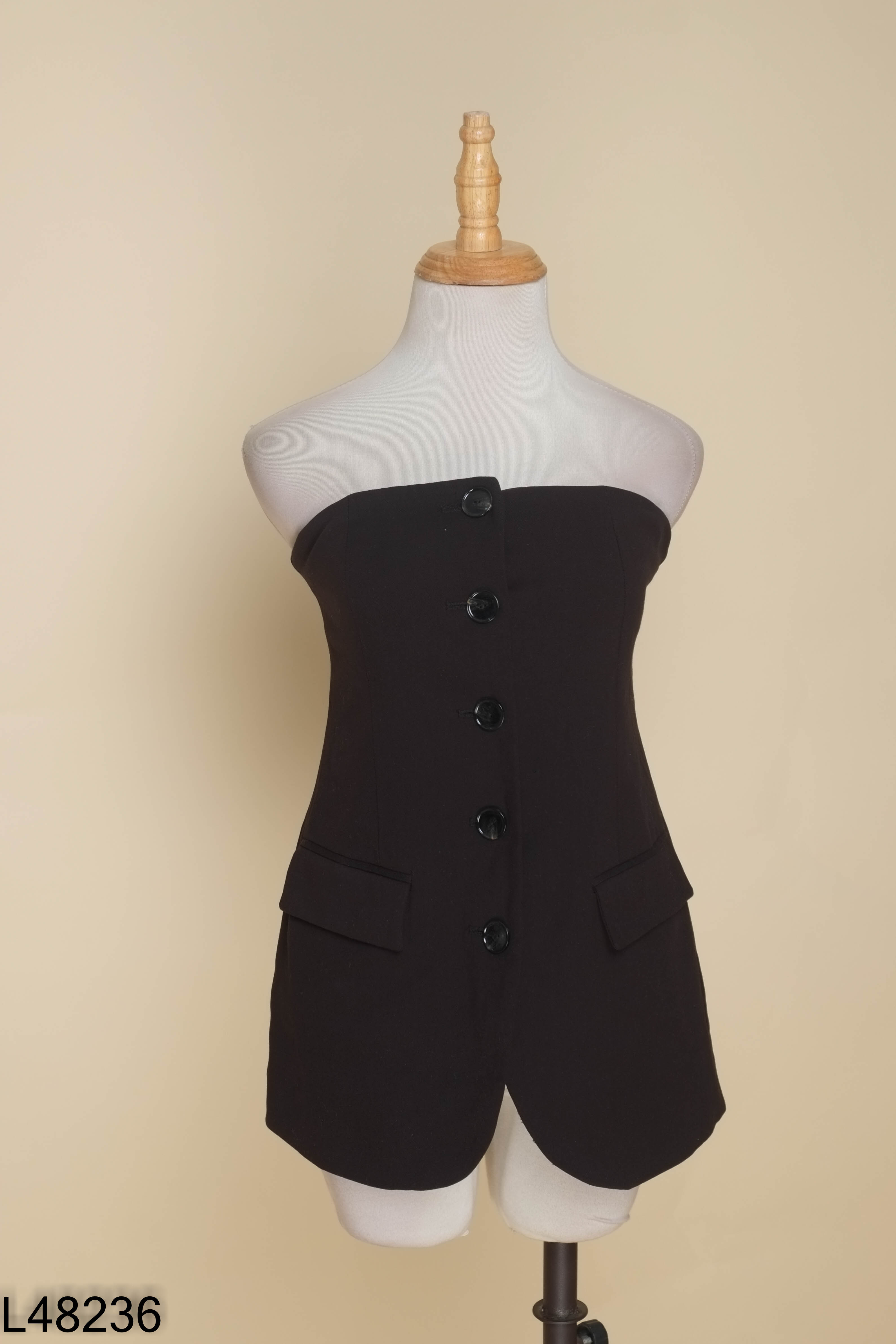 Áo kiểu vest đen cúp ngực ZARA