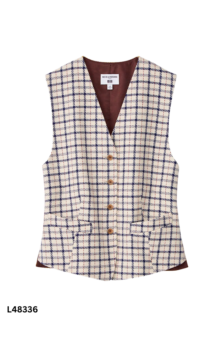 Áo vest UNIQLO be + vàng caro