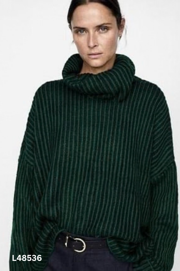 Áo len ZARA KNIT xanh len cổ lọ