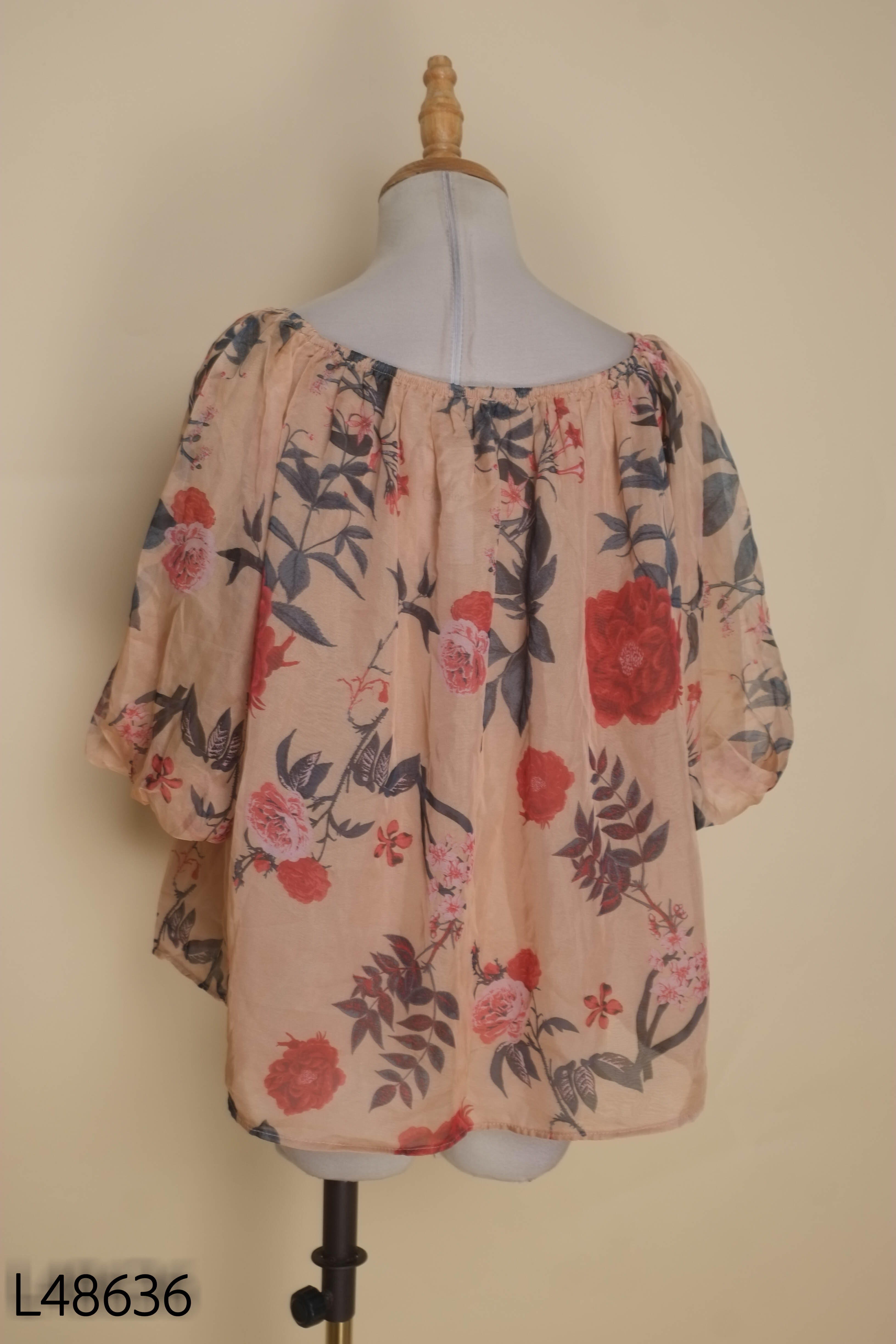 Áo voan nâu hoa HUONG BOUTIQUE