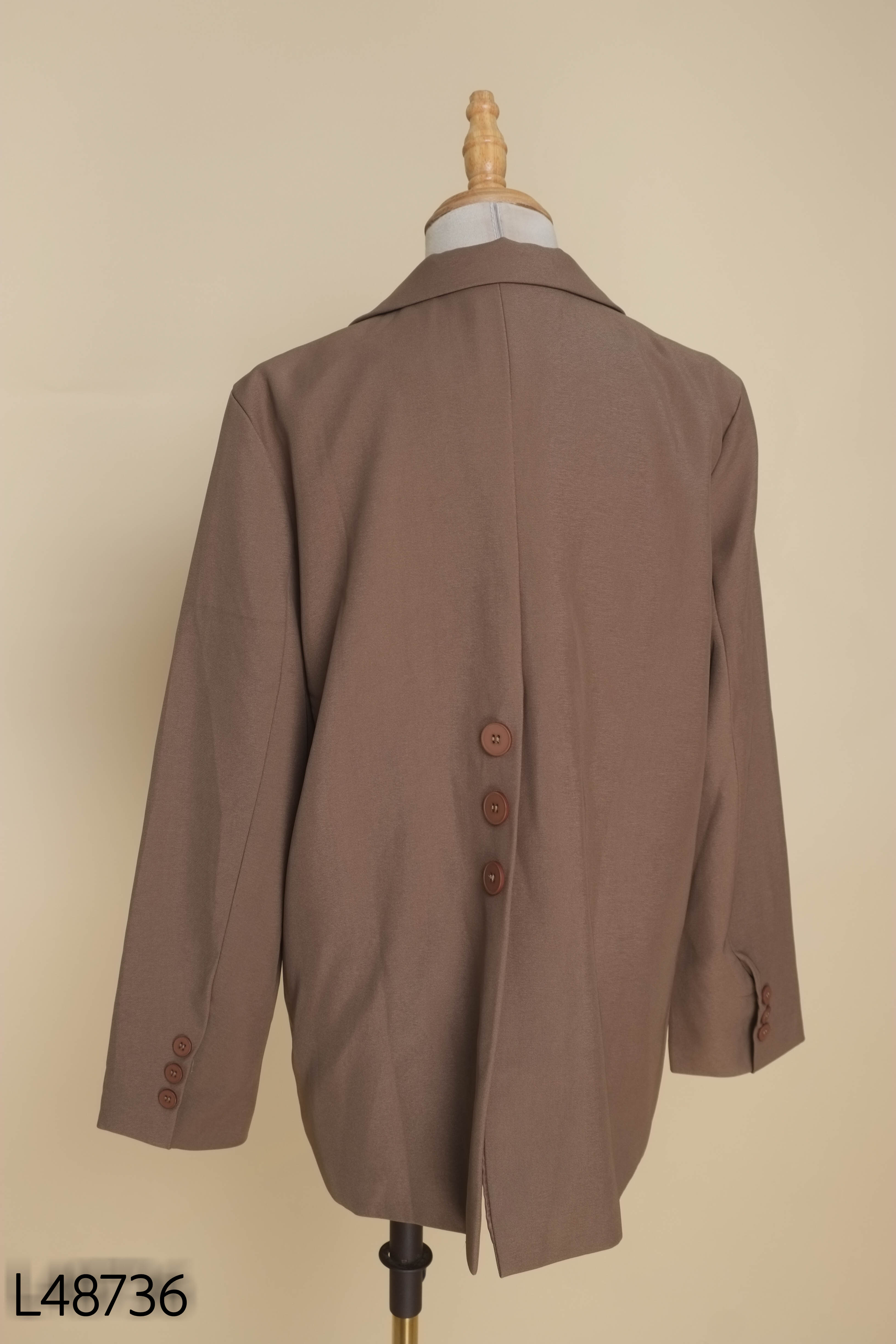 Áo blazer nâu trơn