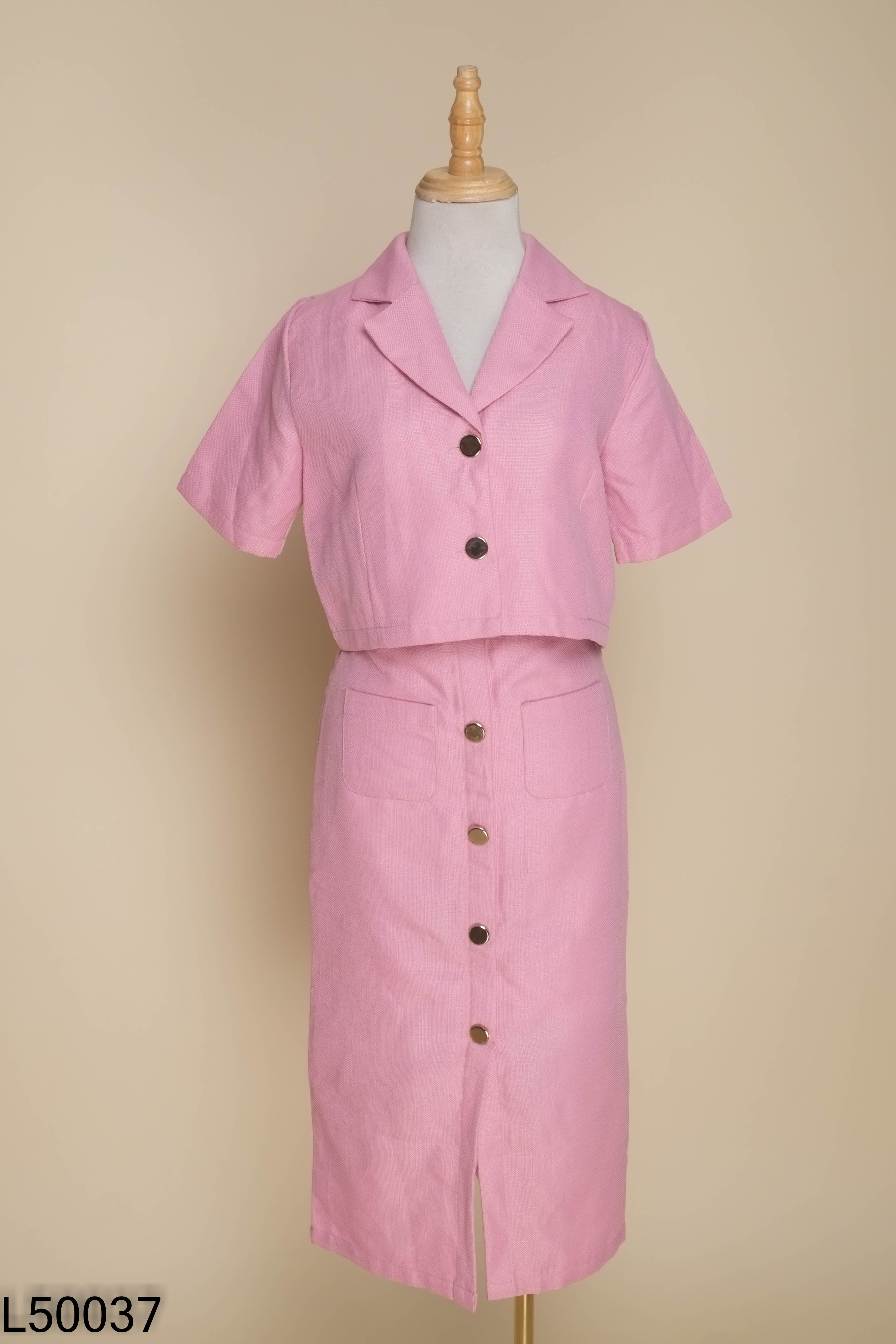 Set Áo tweed hồng CATI CLOTHING + Chân váy