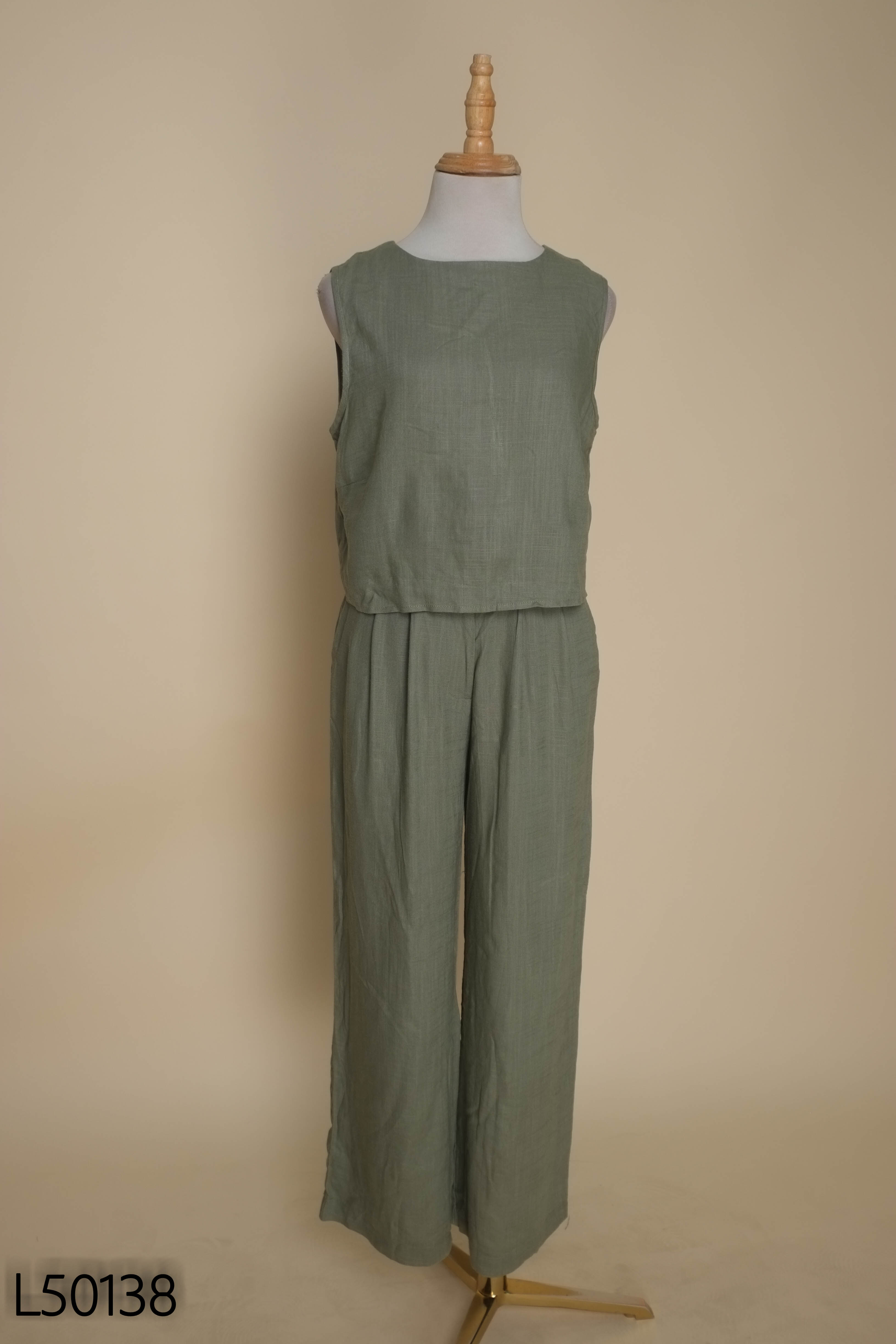 NEWTAG Set Áo linen xanh IXORAT + Quần