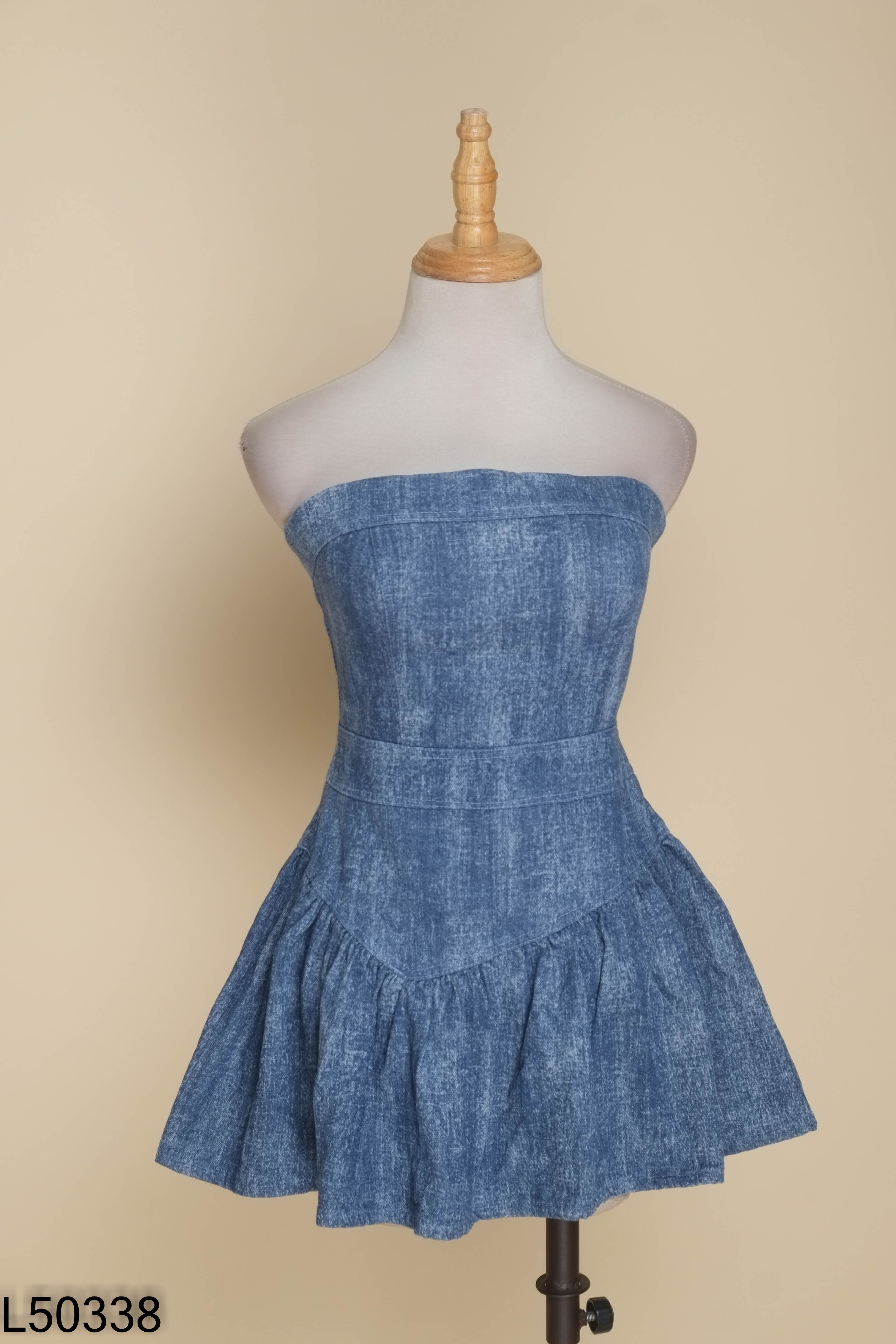 Váy jeans 1989 CLOSET xanh cúp ngực