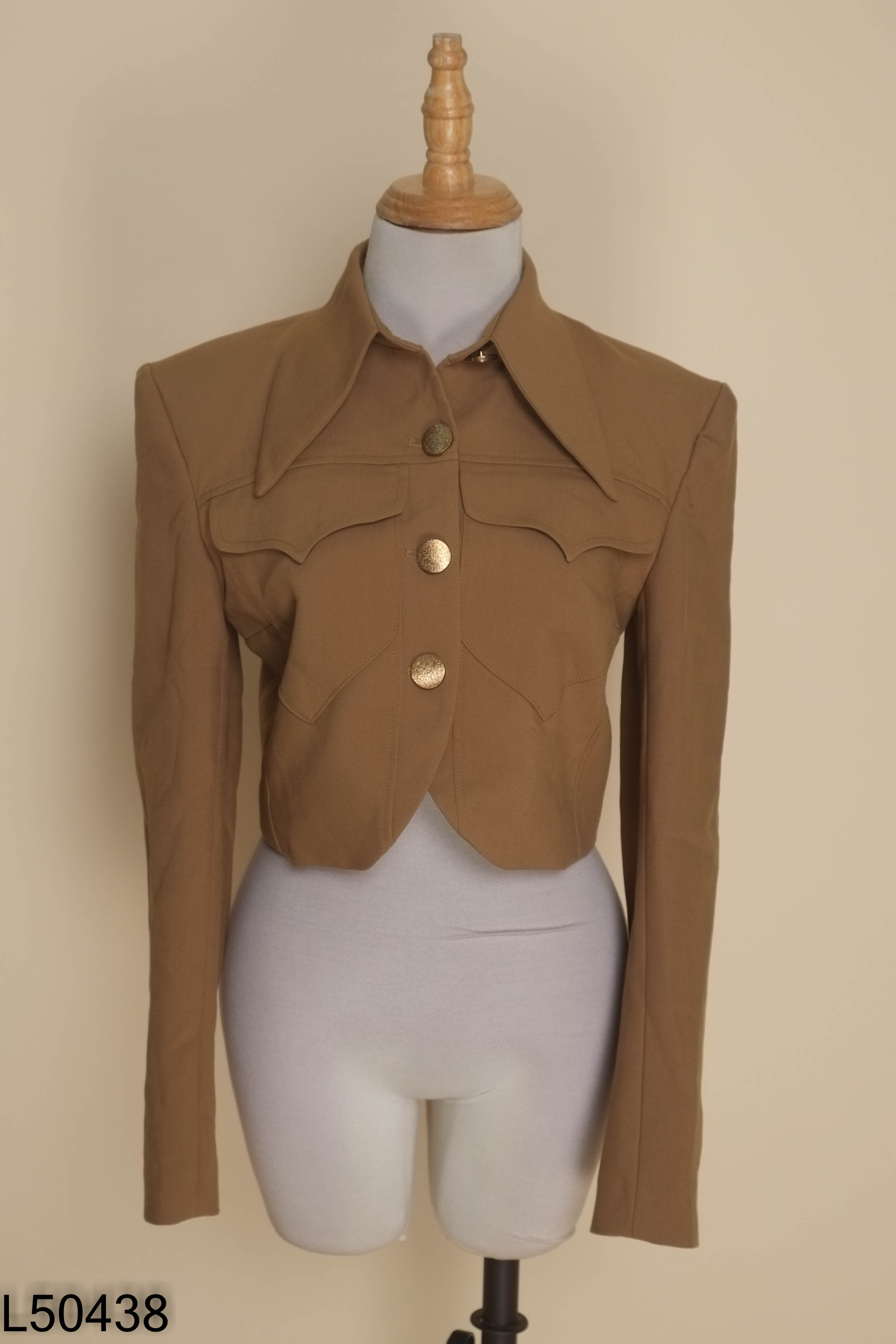 Áo khoác nâu REINA croptop
