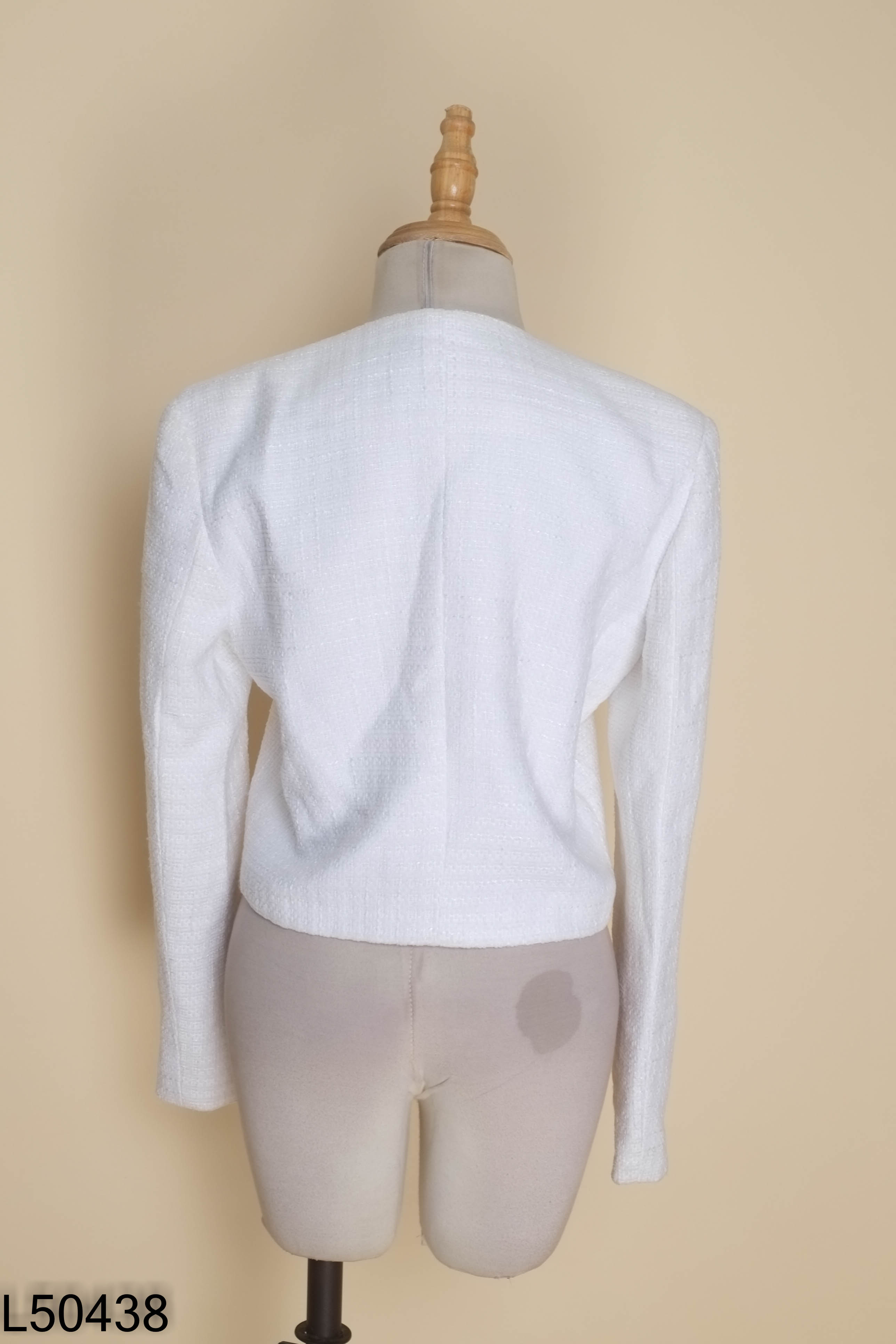 Áo tweed trắng SEDUISANT cúc ngọc