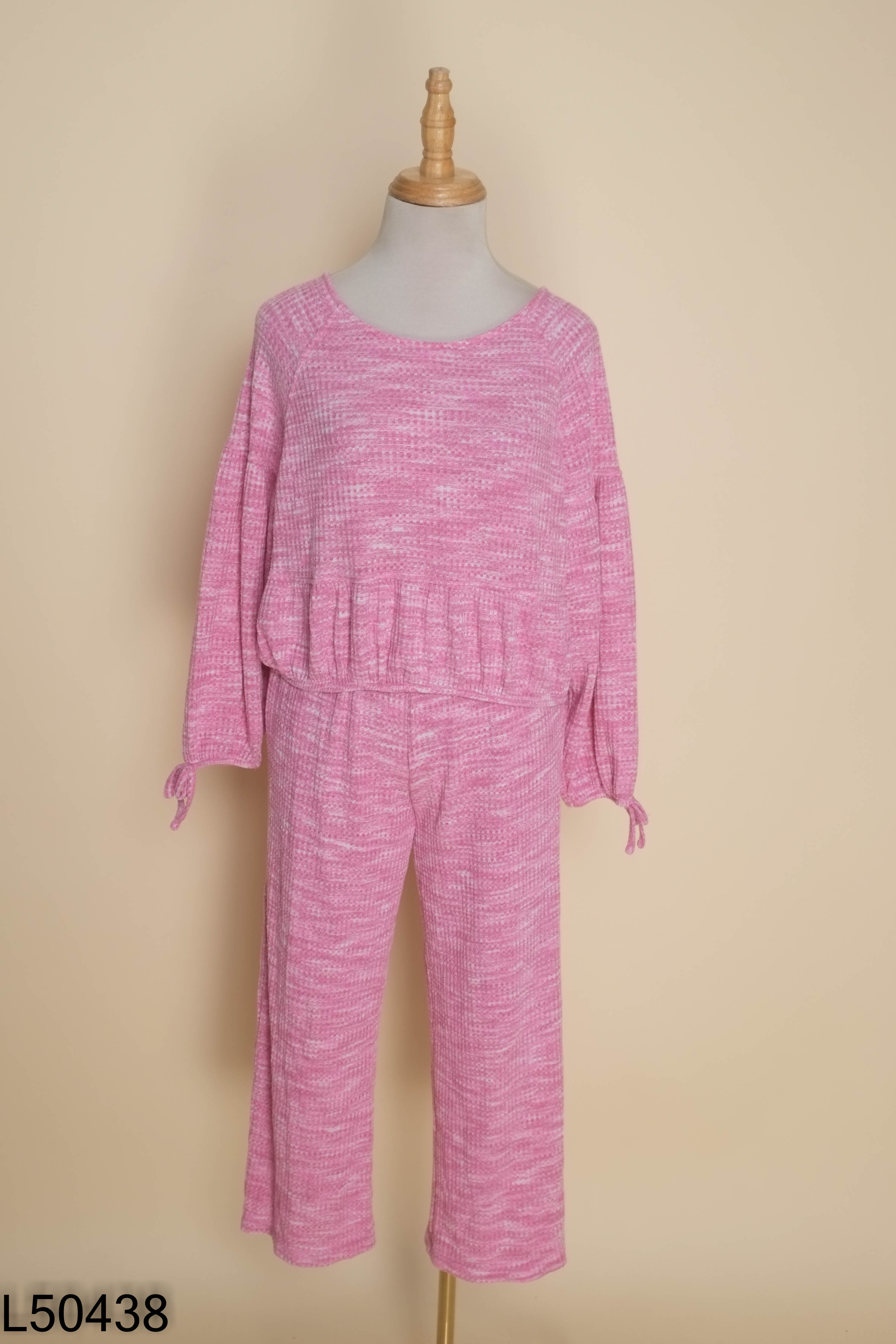 Set Áo len hồng VINCY bo chun + Quần