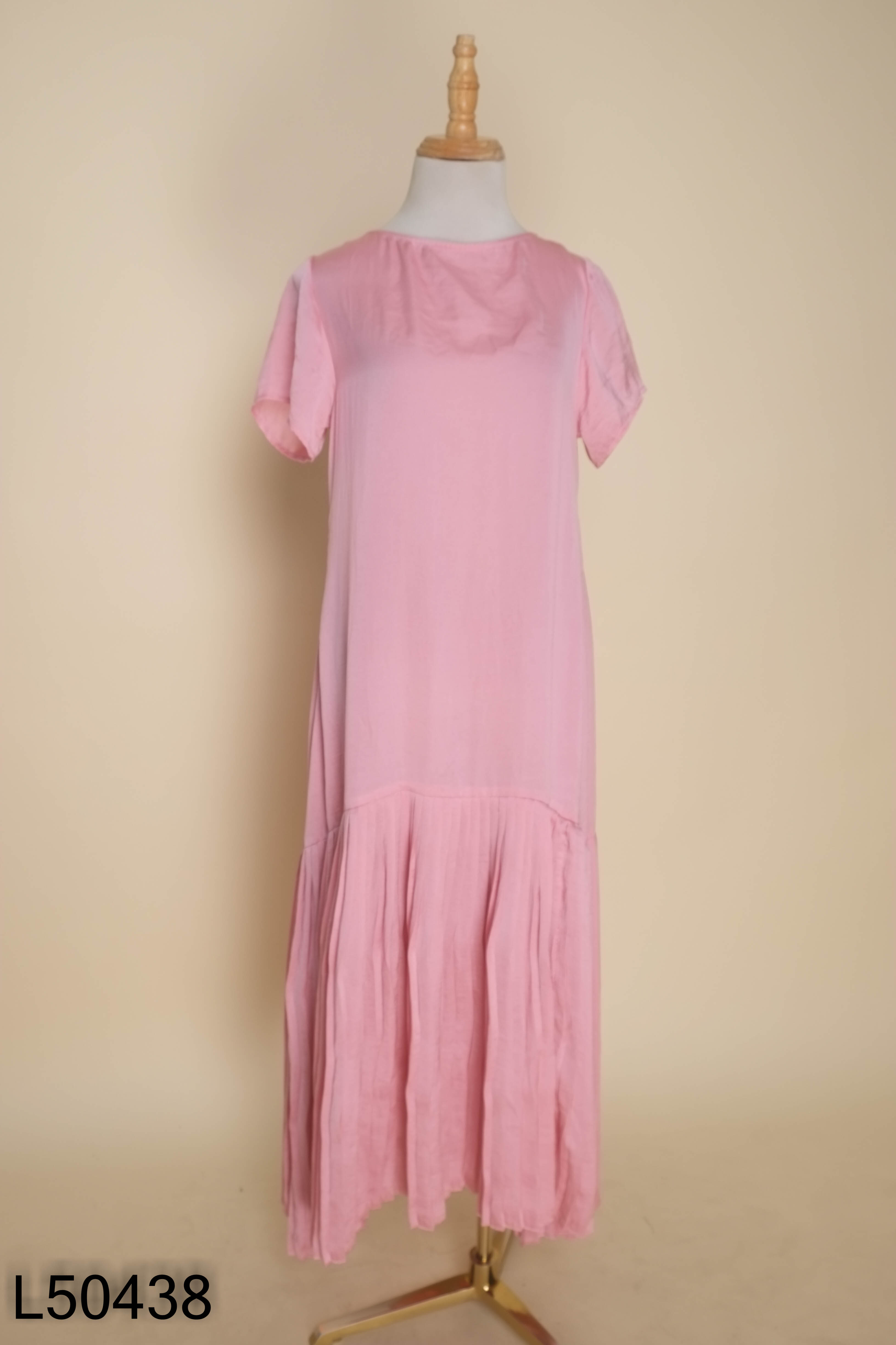 L5043810834-Váy XEOXO babydoll hồng gấp ly