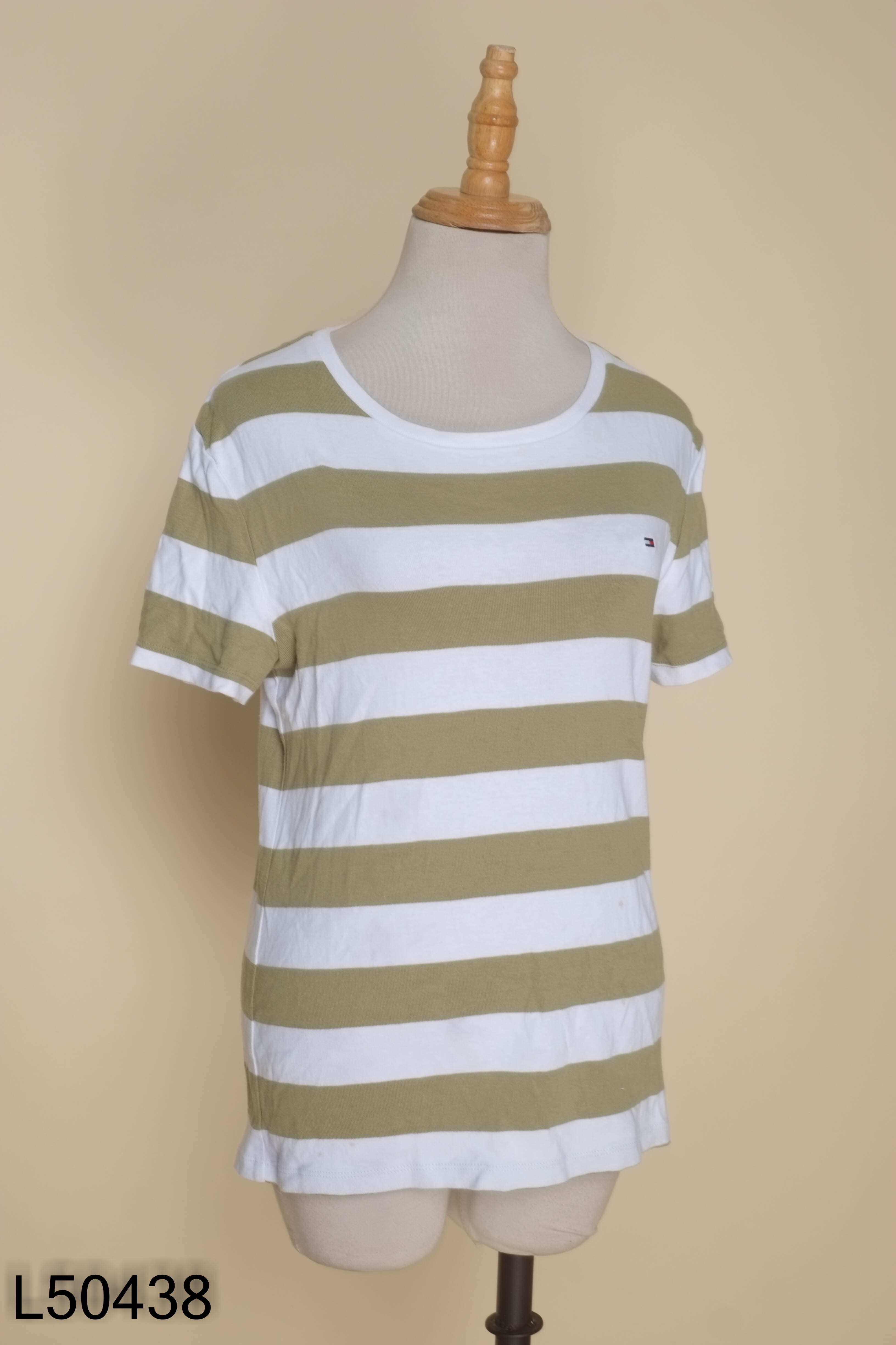 Áo thun xanh TOMMY HILFIGER kẻ trắng