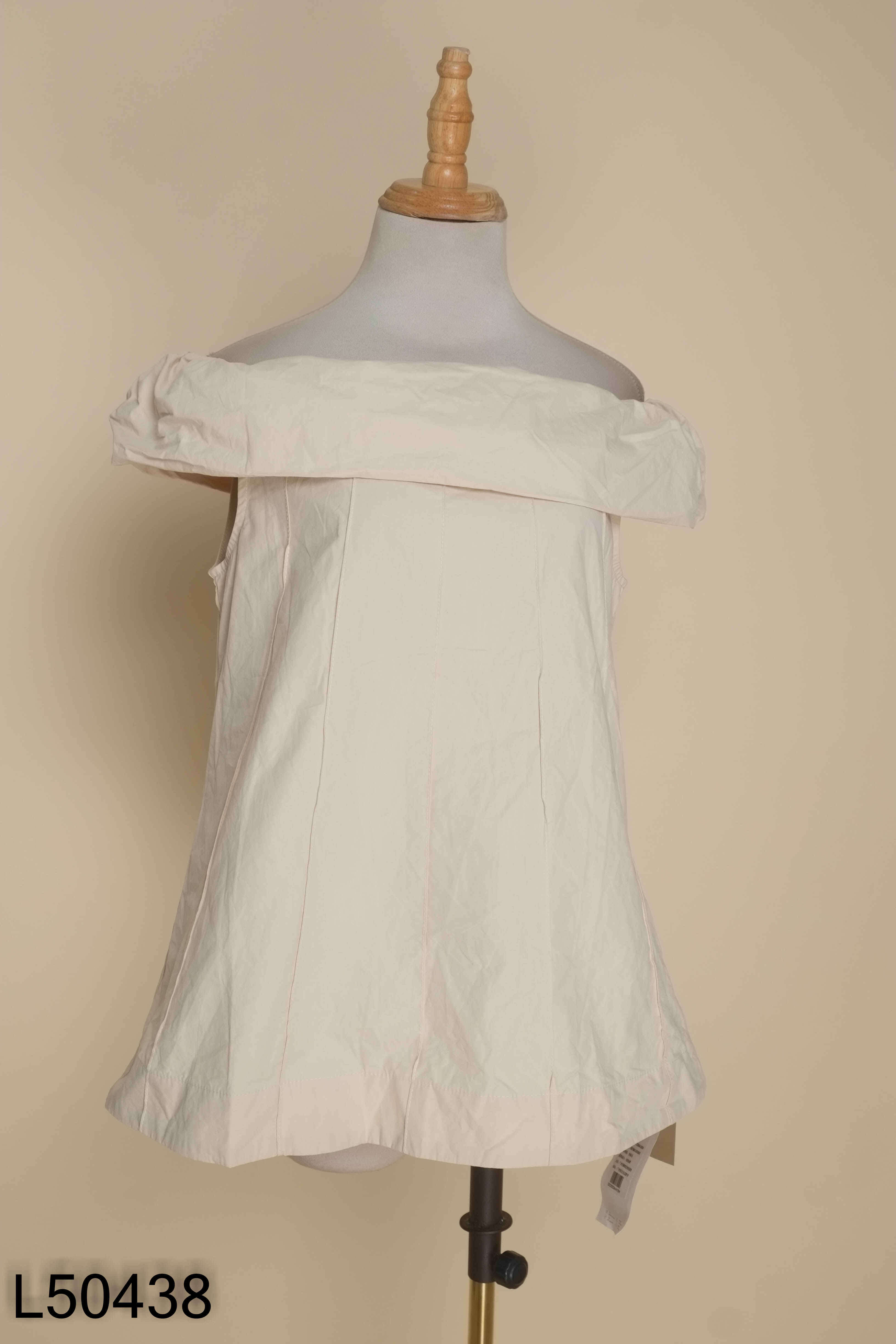 NEWTAG Áo babydoll trễ vai be trơn