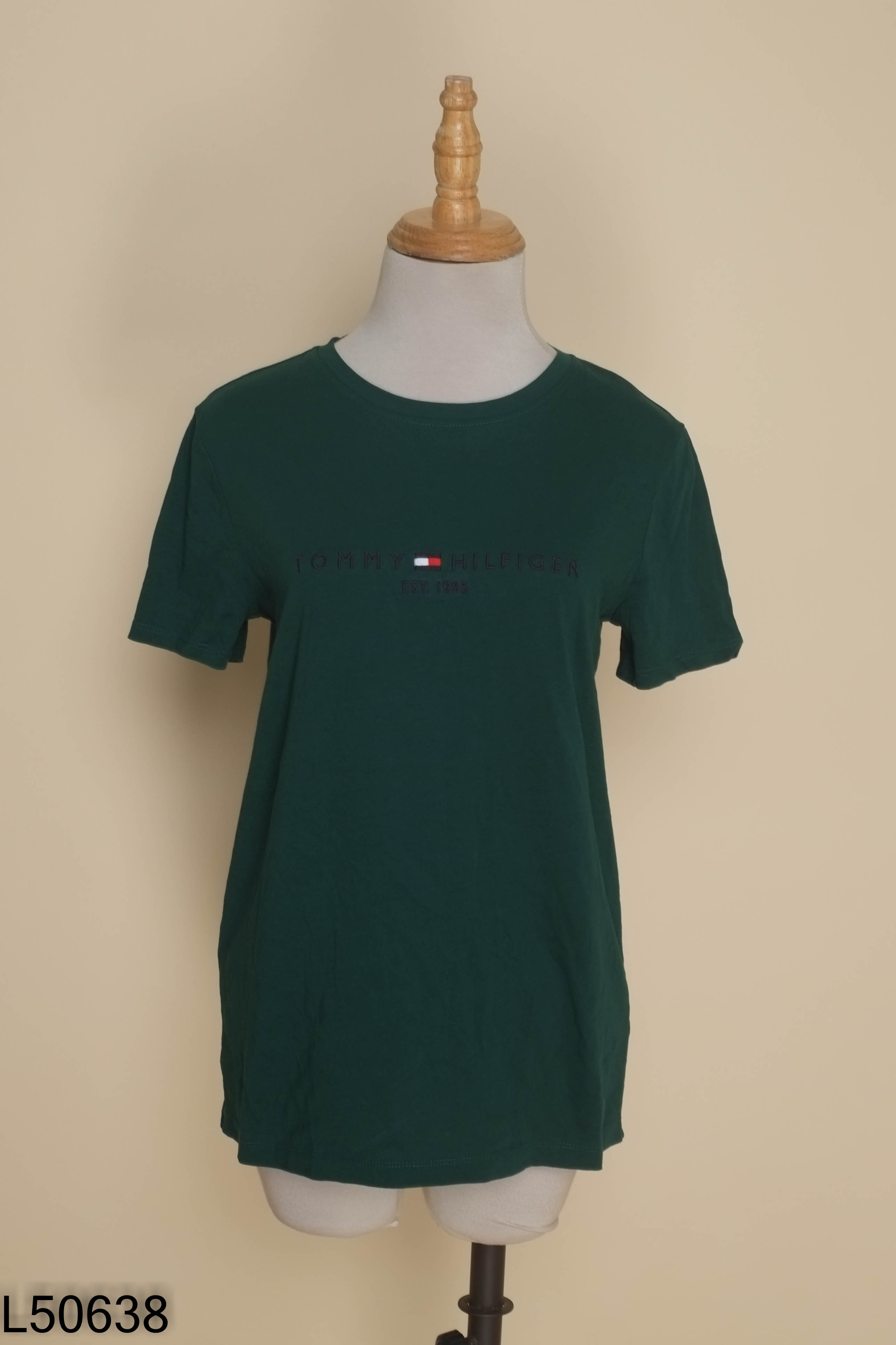 Áo thun TOMMY HILFIGER xanh thêu chữ