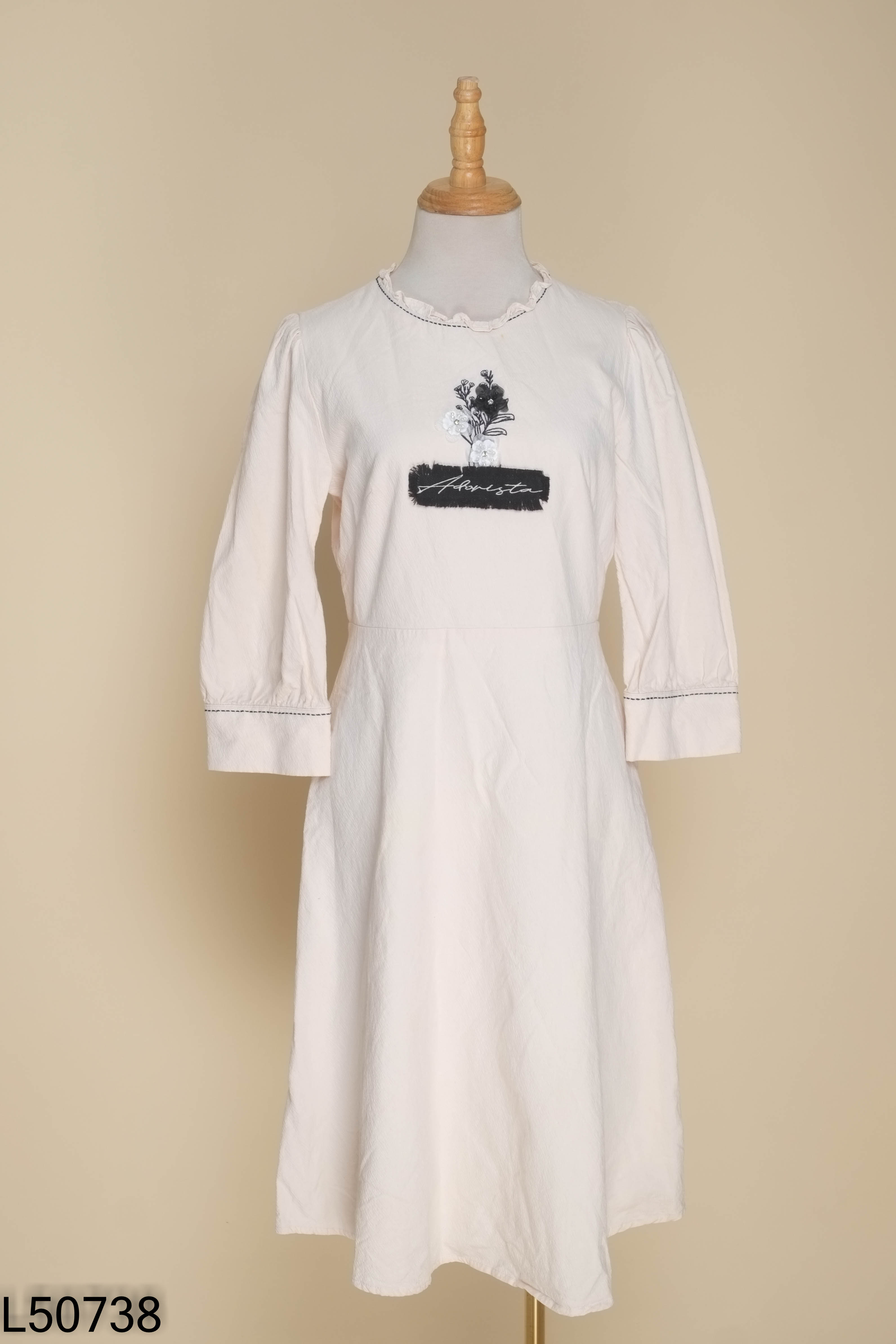 Váy ADORE DRESS be thêu hoa đen